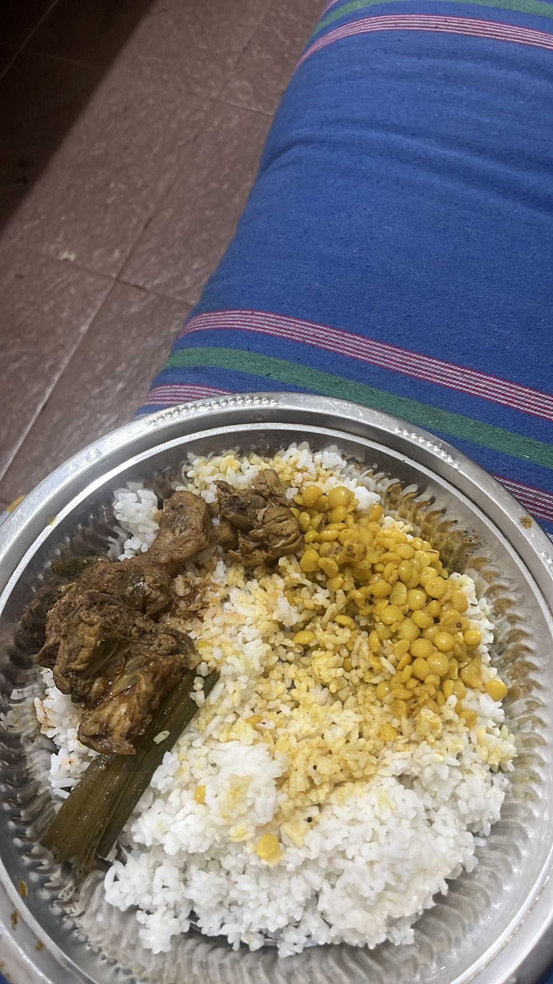 Rice with dal and chicken