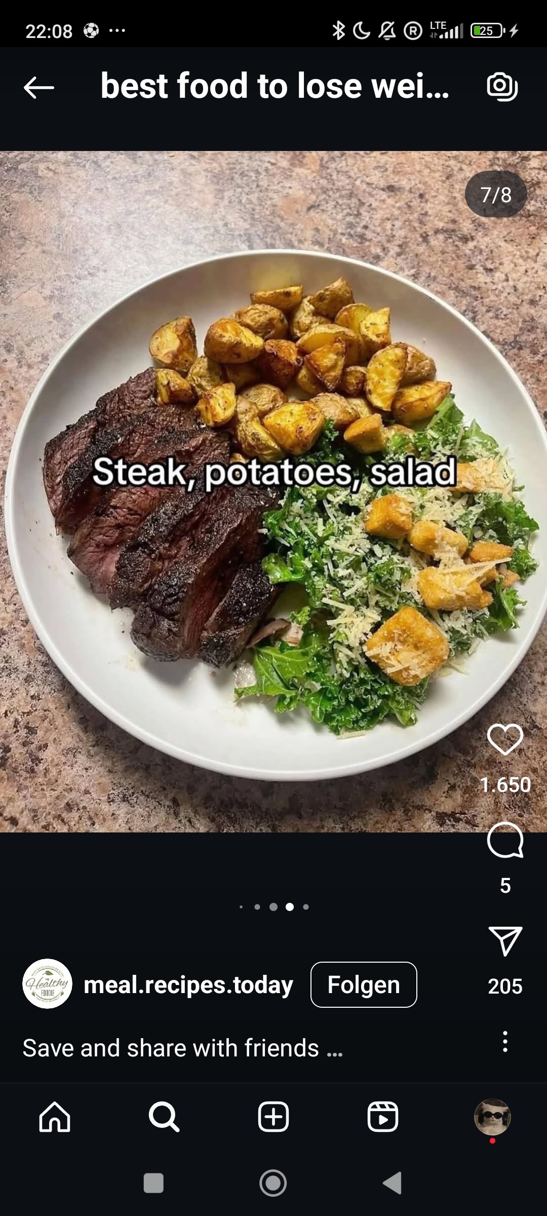 Steak mit Kartoffeln & Salat