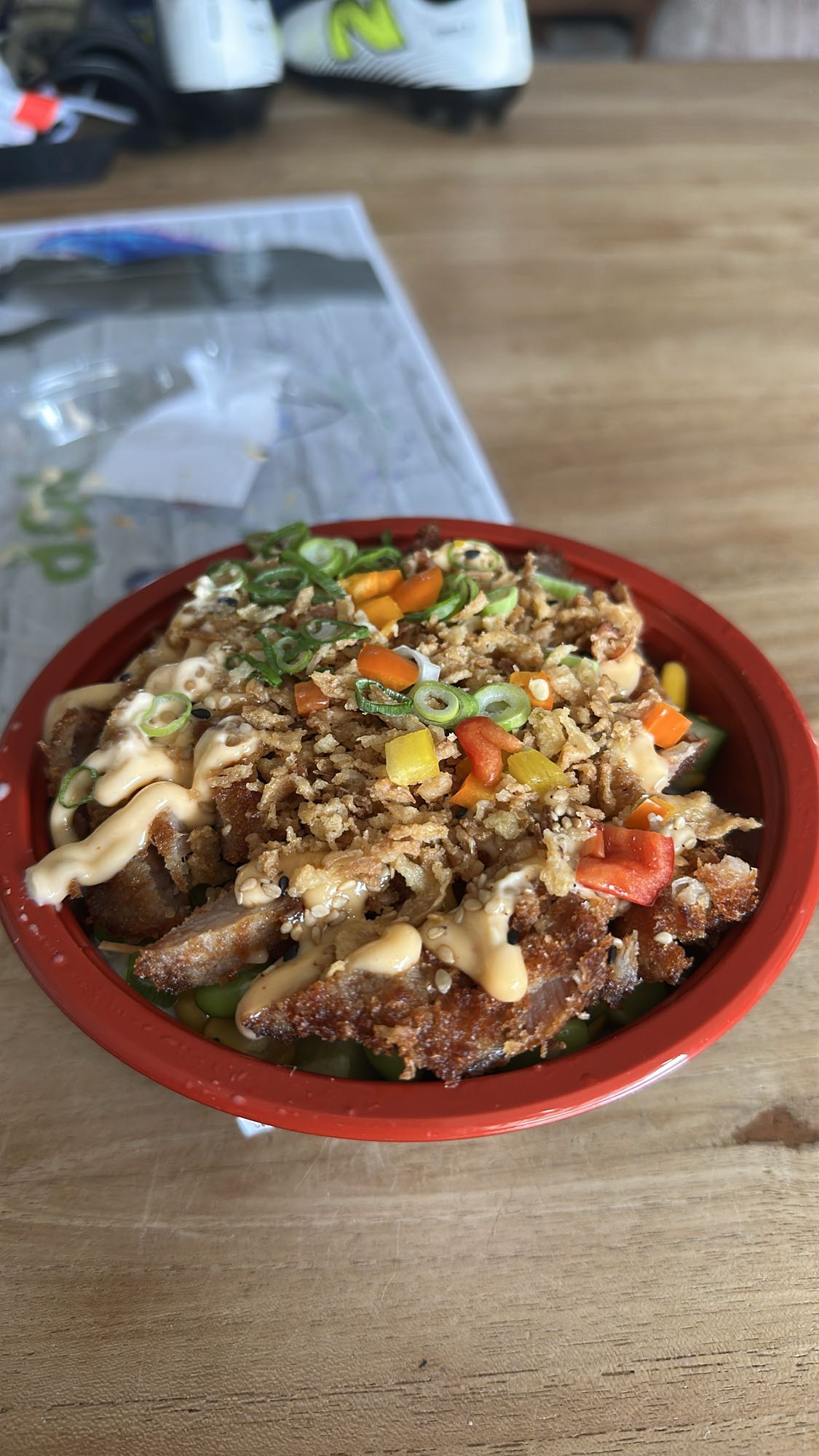 krokante kip rijstkom