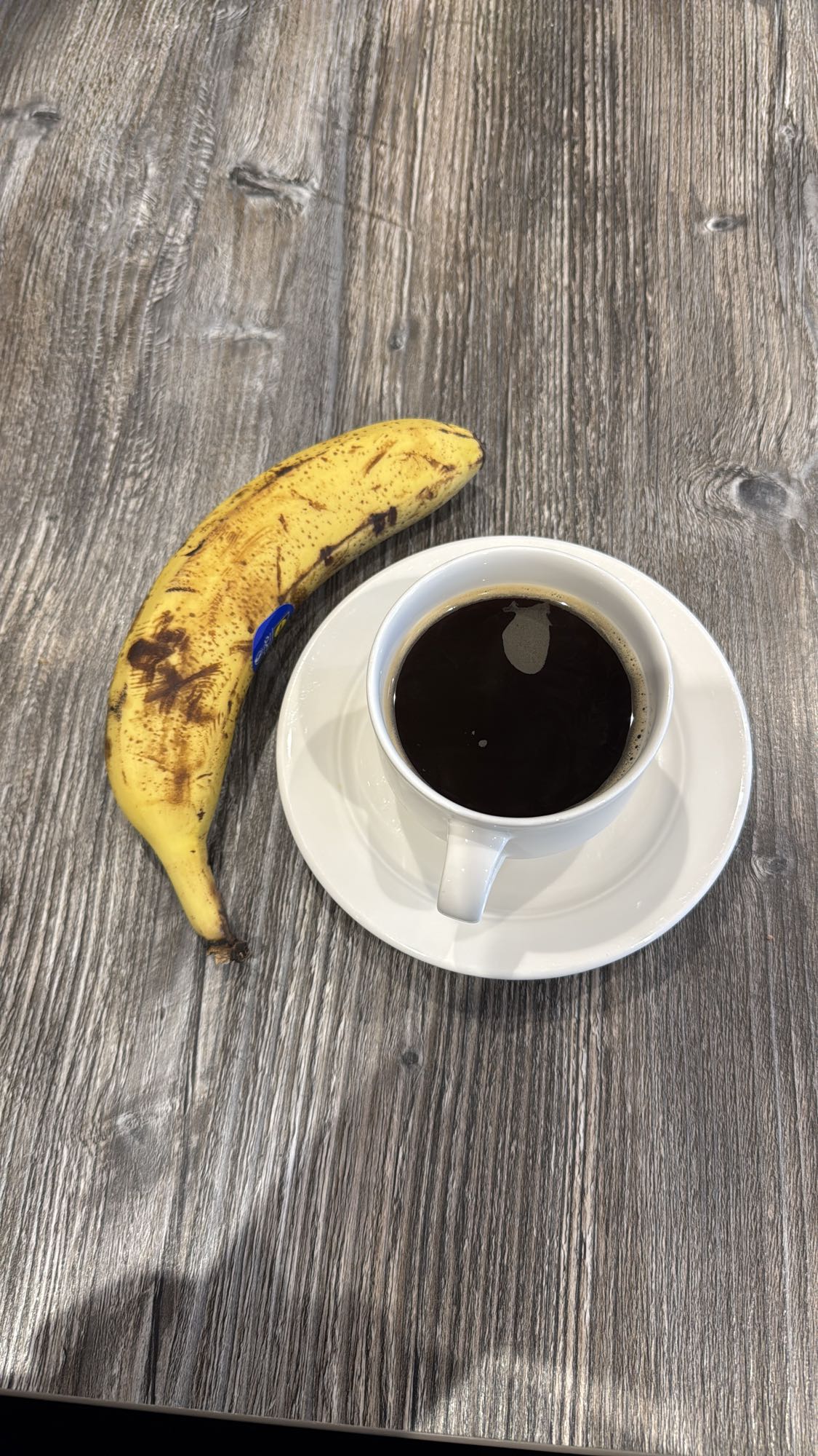 Banaan en zwarte koffie