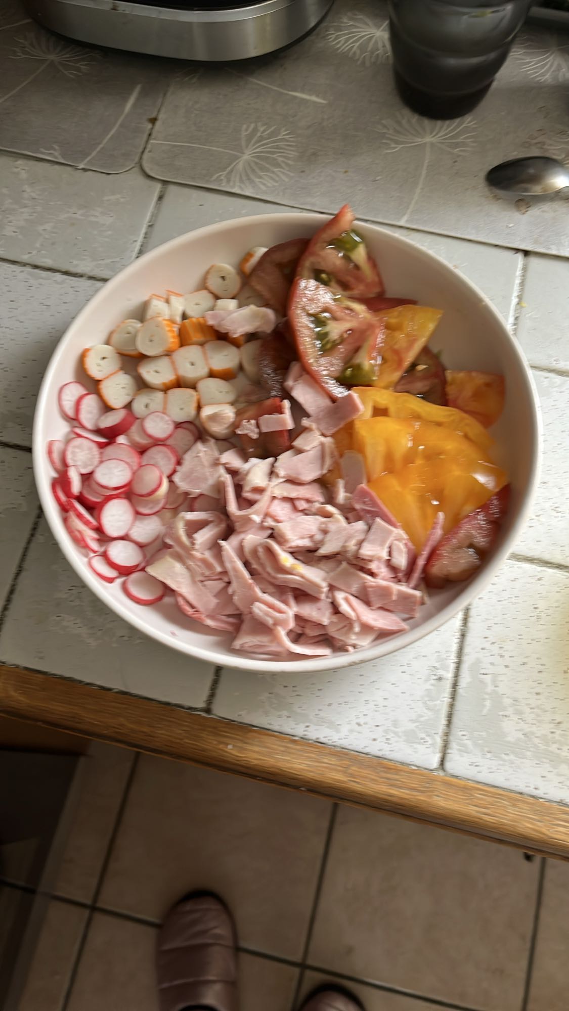 Salade jambon et crudités