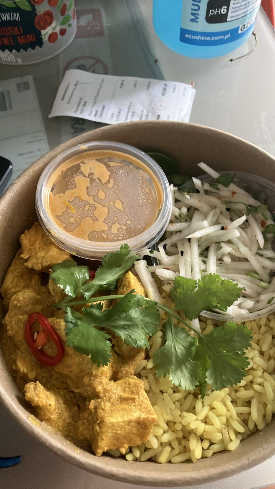 kurczak curry z ryżem