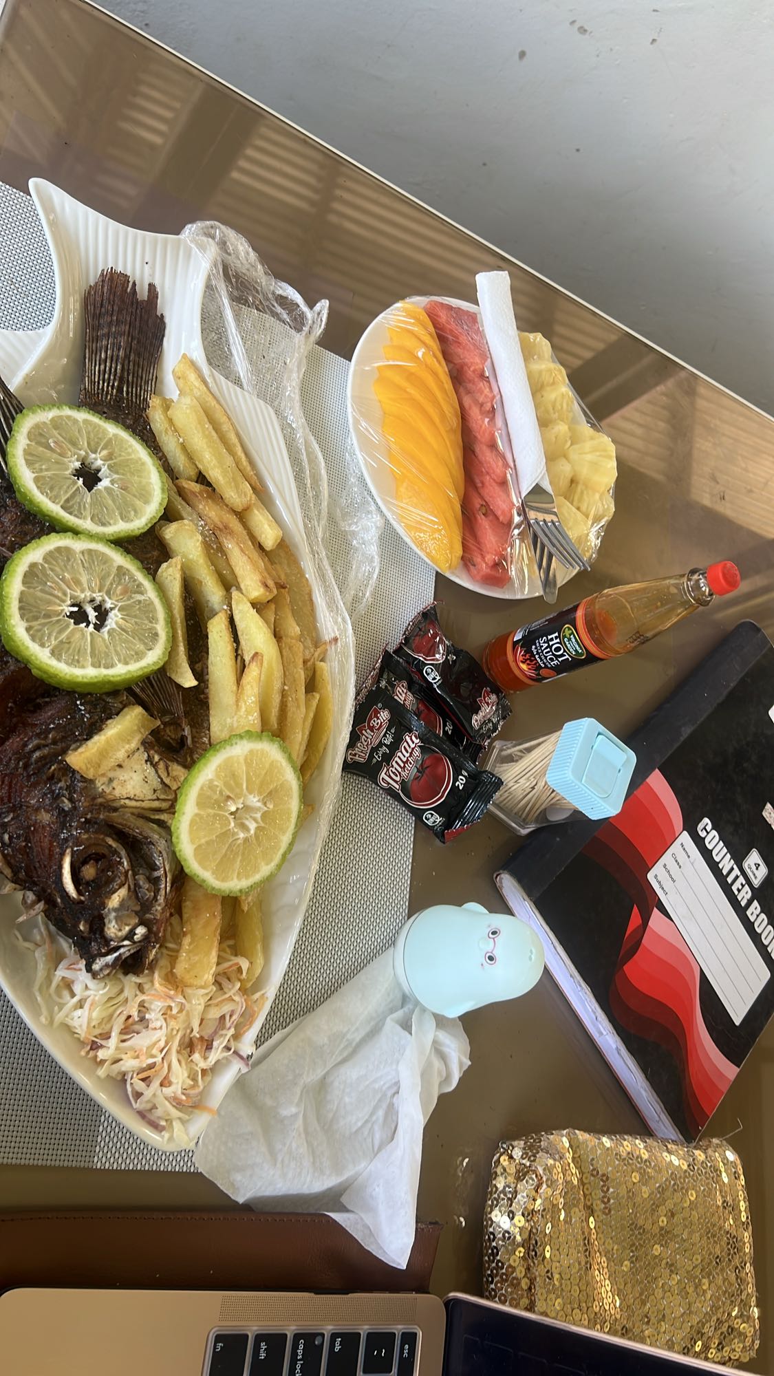 Fried Fish & Fruit Plate