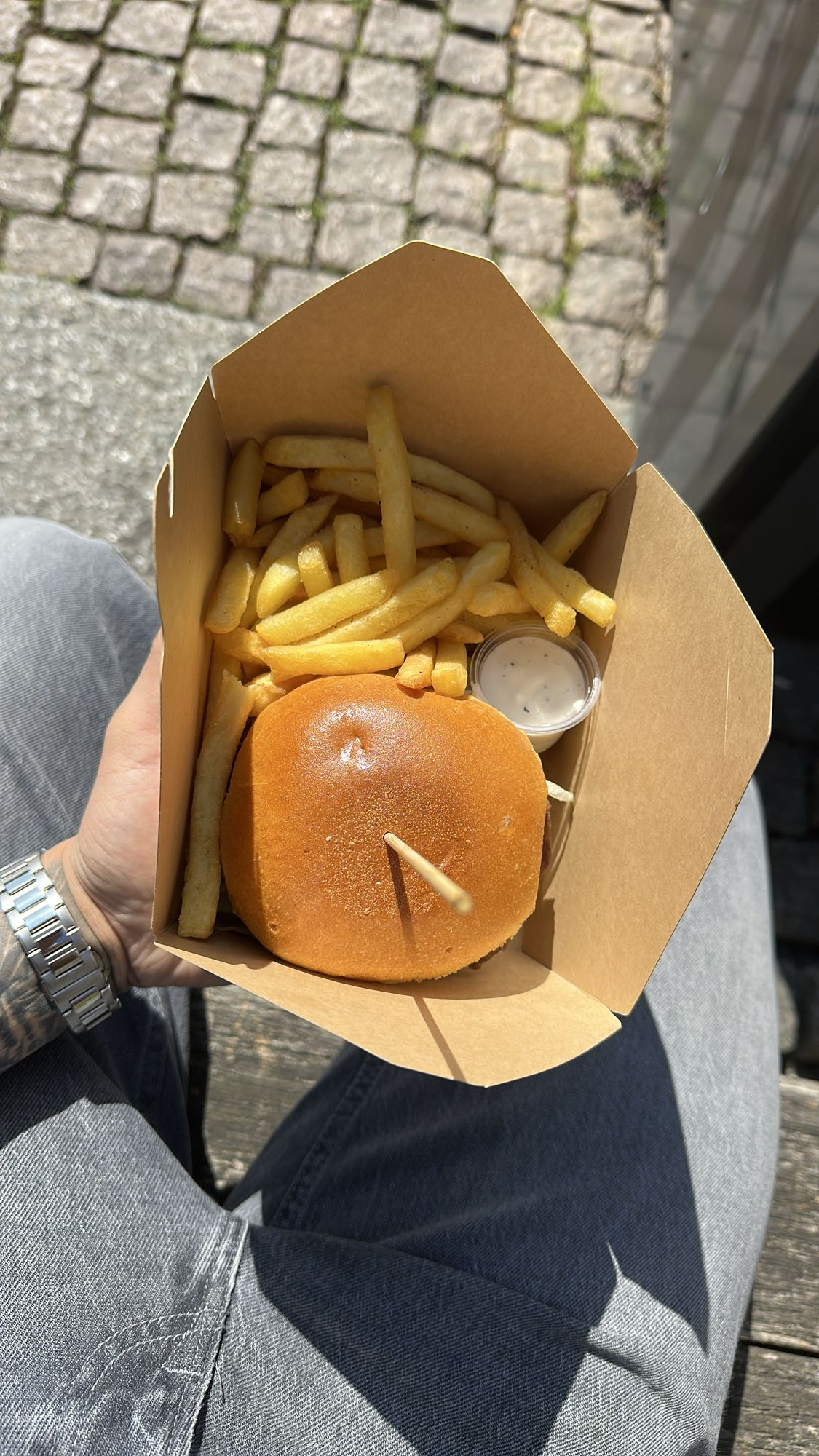 Hamburgare med pommes
