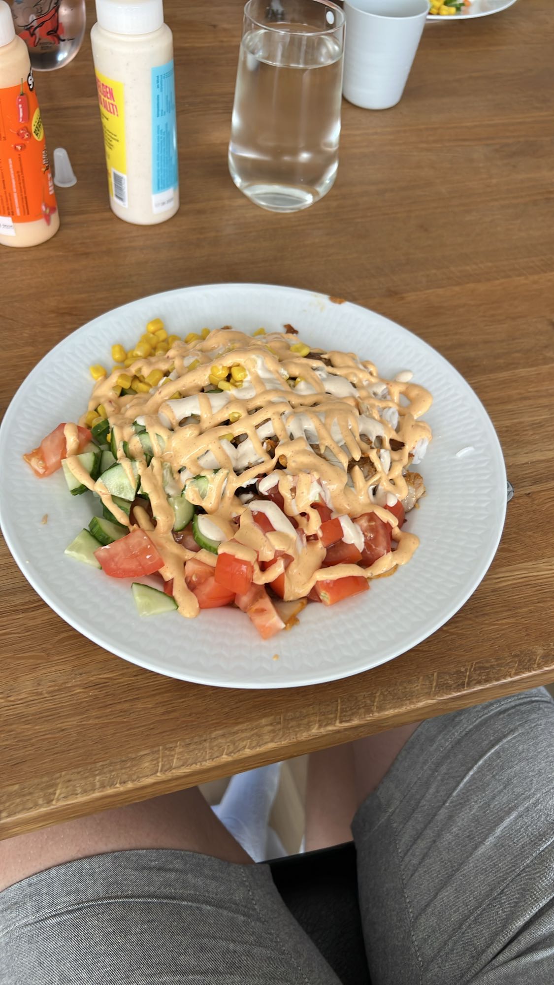 Kycklingkebab med ris och grönsaker