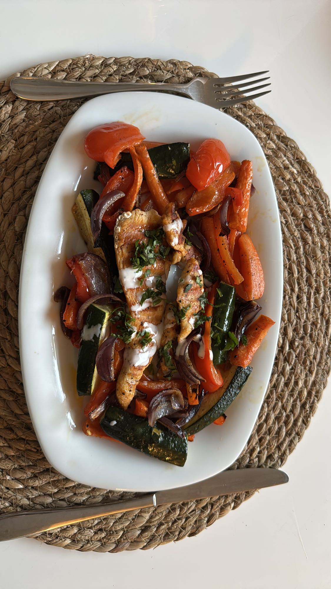 Gegrilde kip met groenten