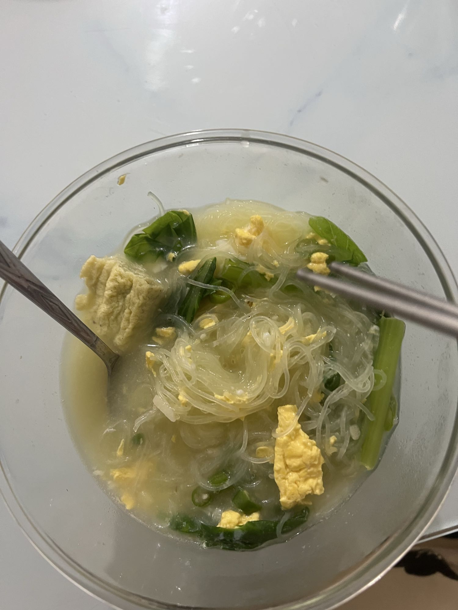 Glass Noodle Egg Soup