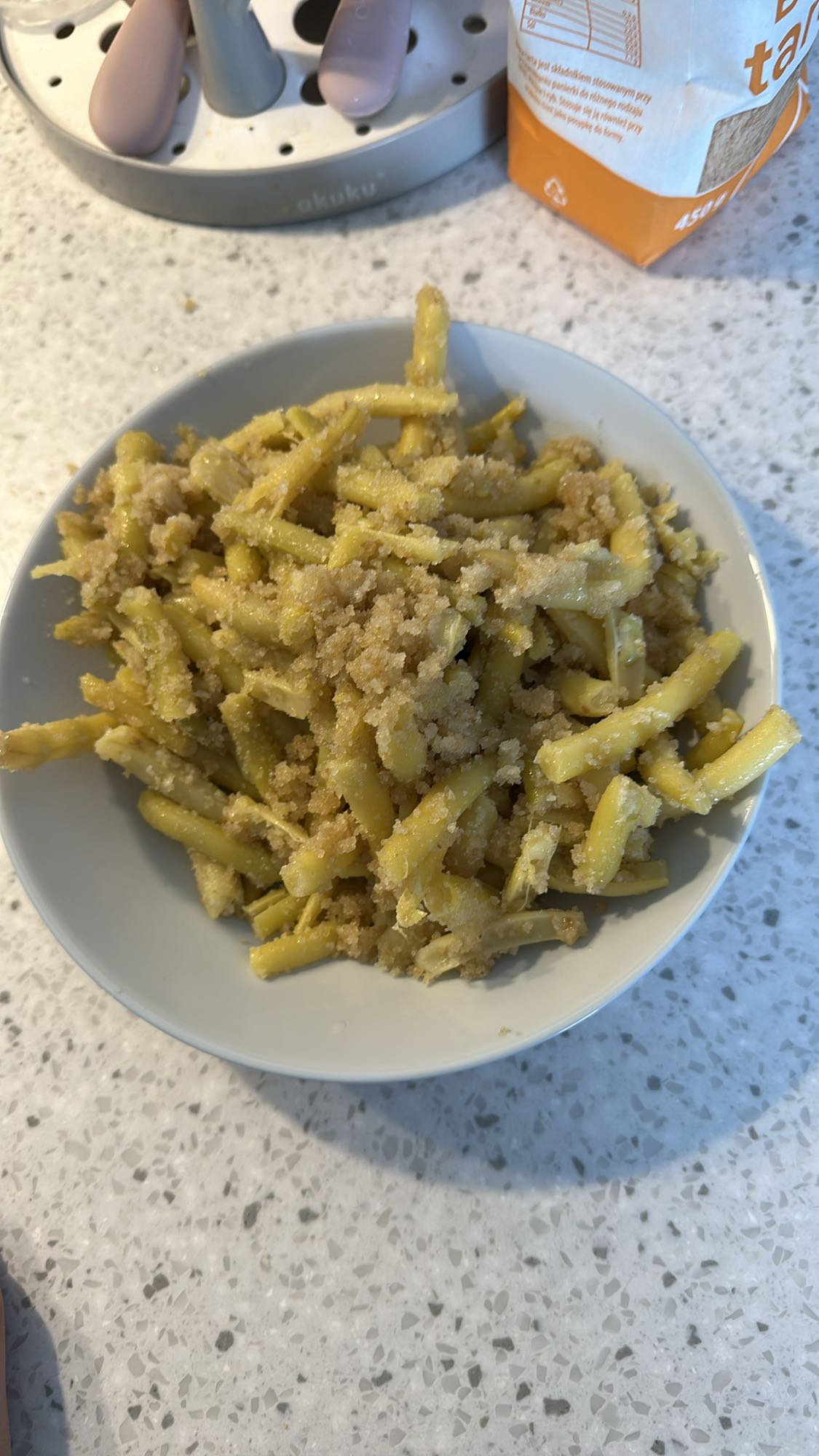 Fasolka szparagowa z bułką tartą