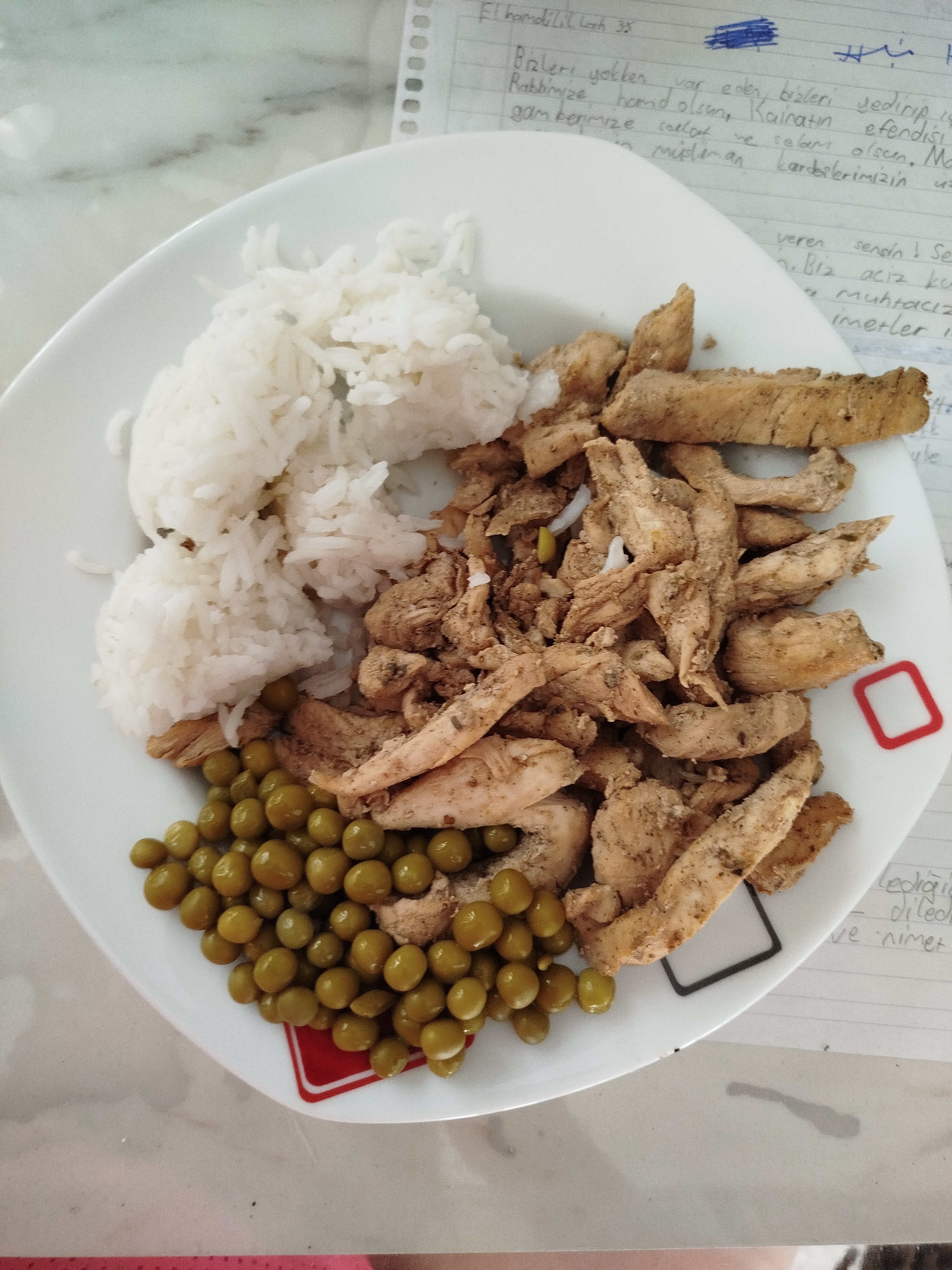 Chicken rice with peas