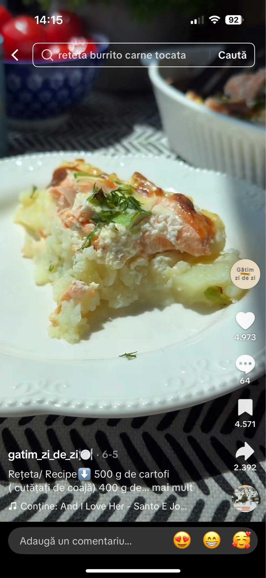 Cartofi cu somon la cuptor