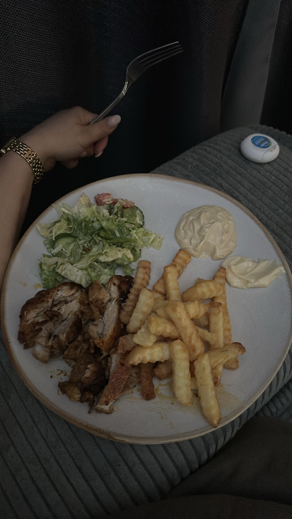 Kip met friet en salade