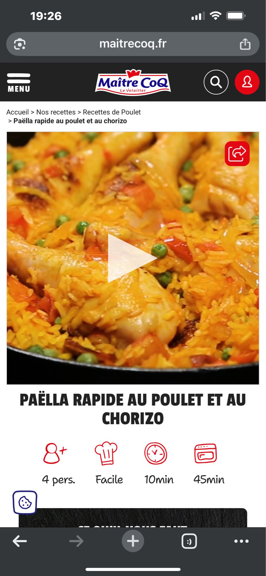 Paëlla poulet chorizo