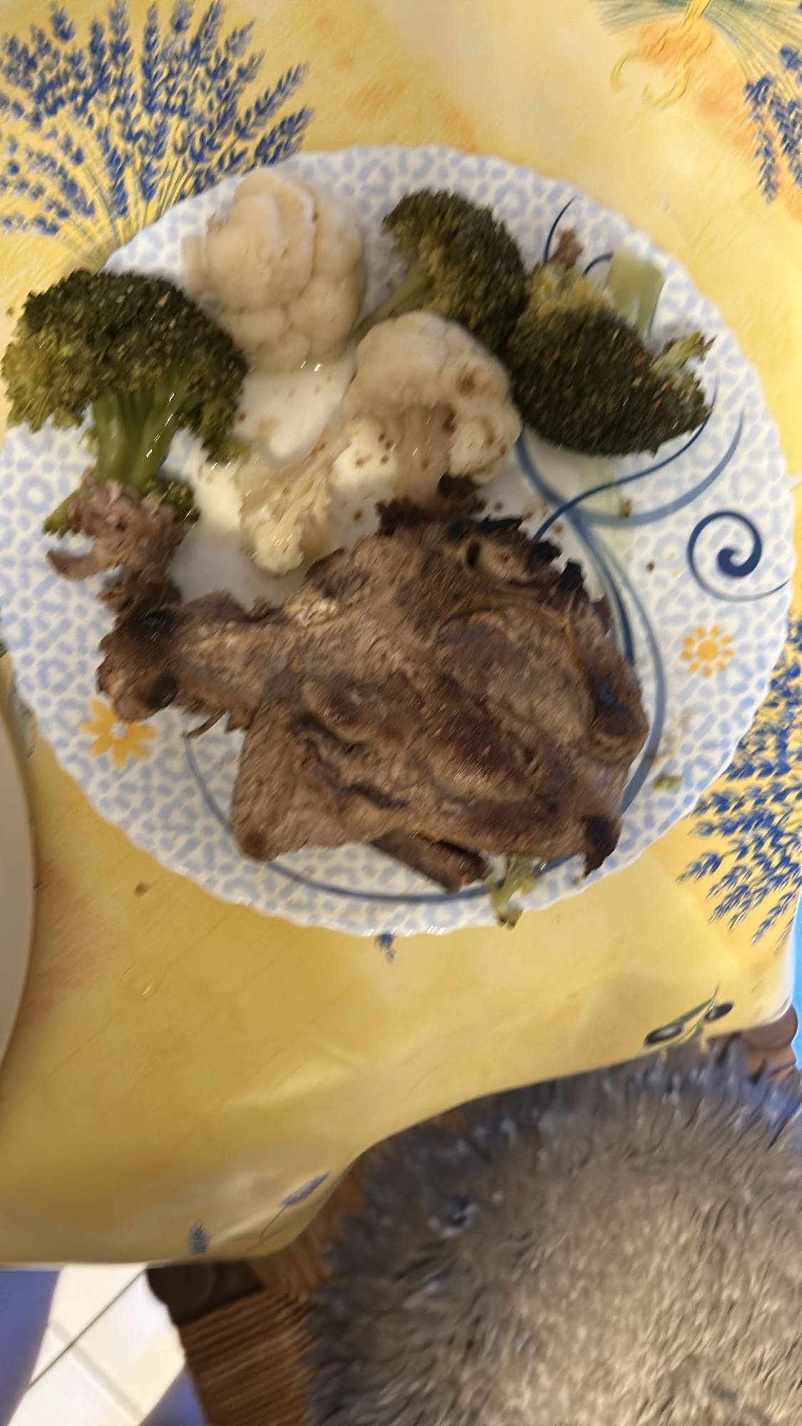 Steak et légumes vapeur