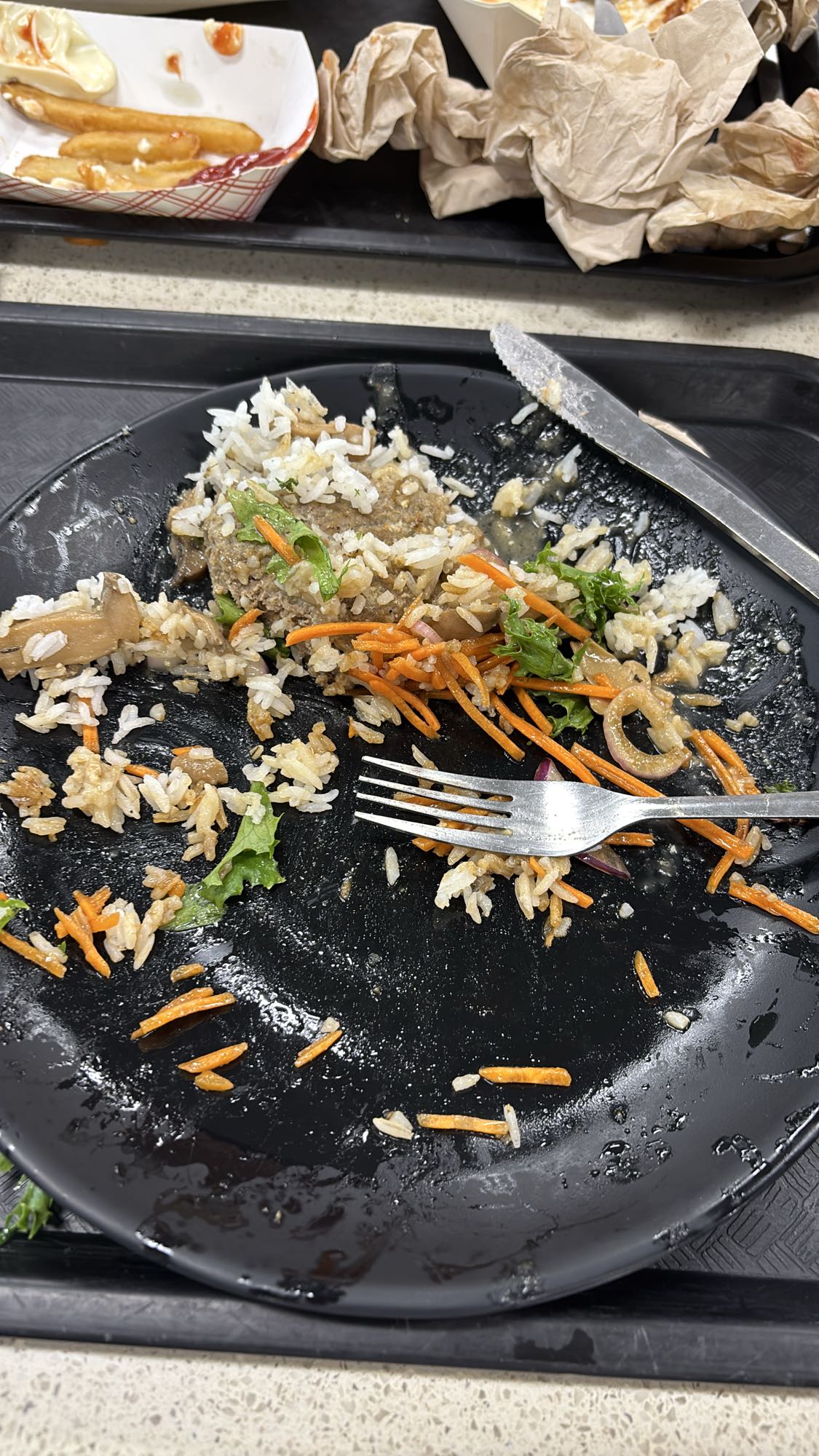 arroz con verduras y carne