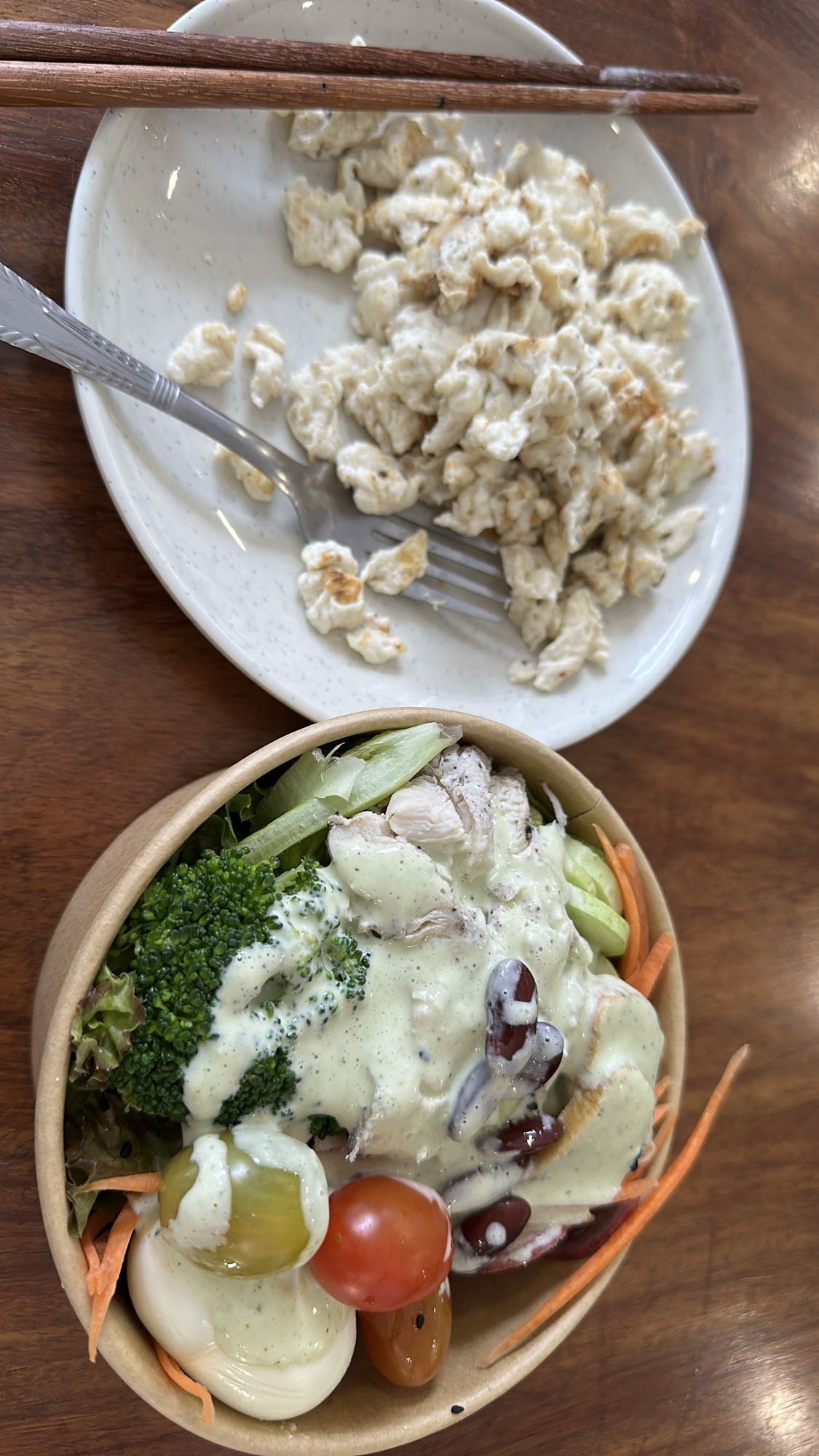 Eggs and Chicken Salad