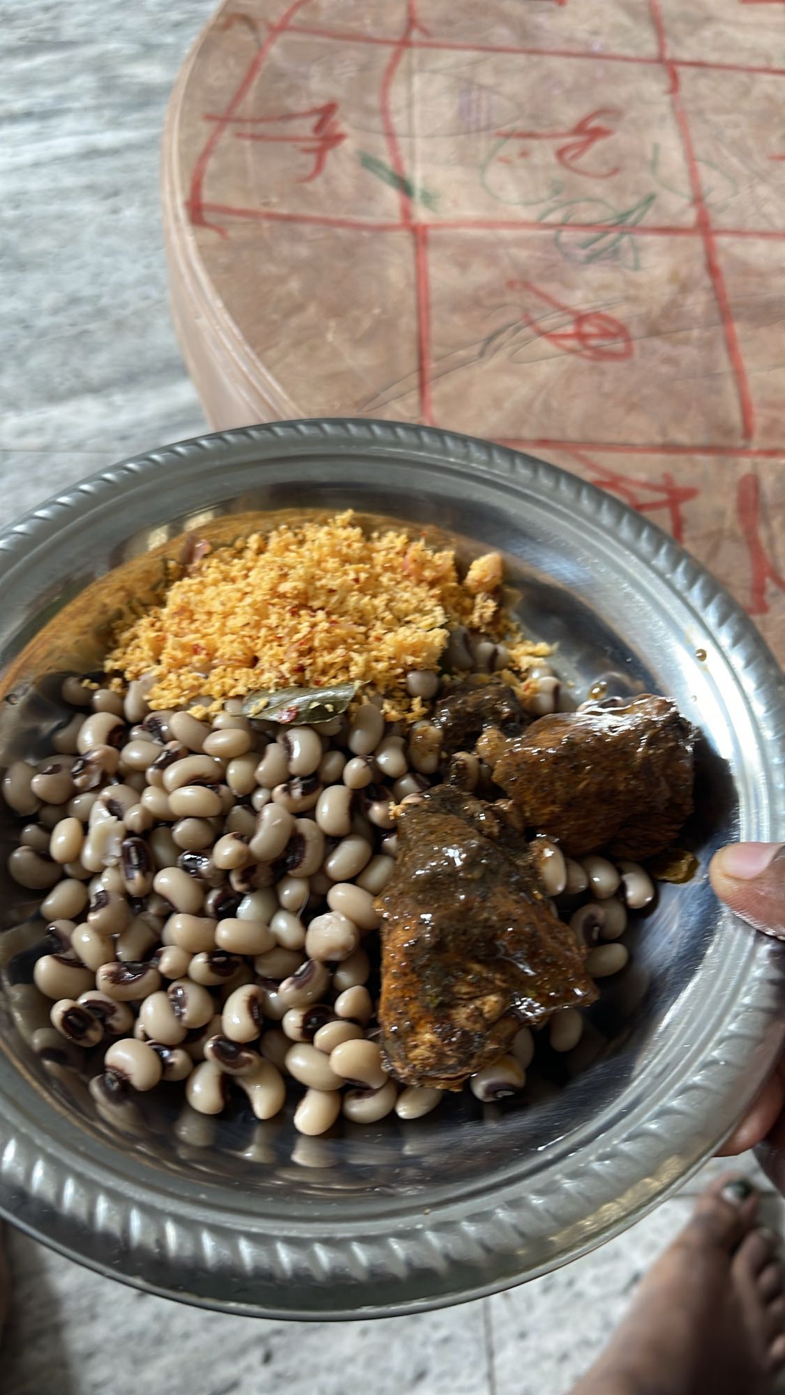 Beans, fish, coconut mix