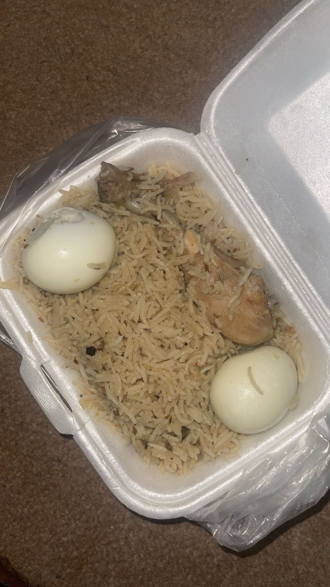 Egg and chicken rice box