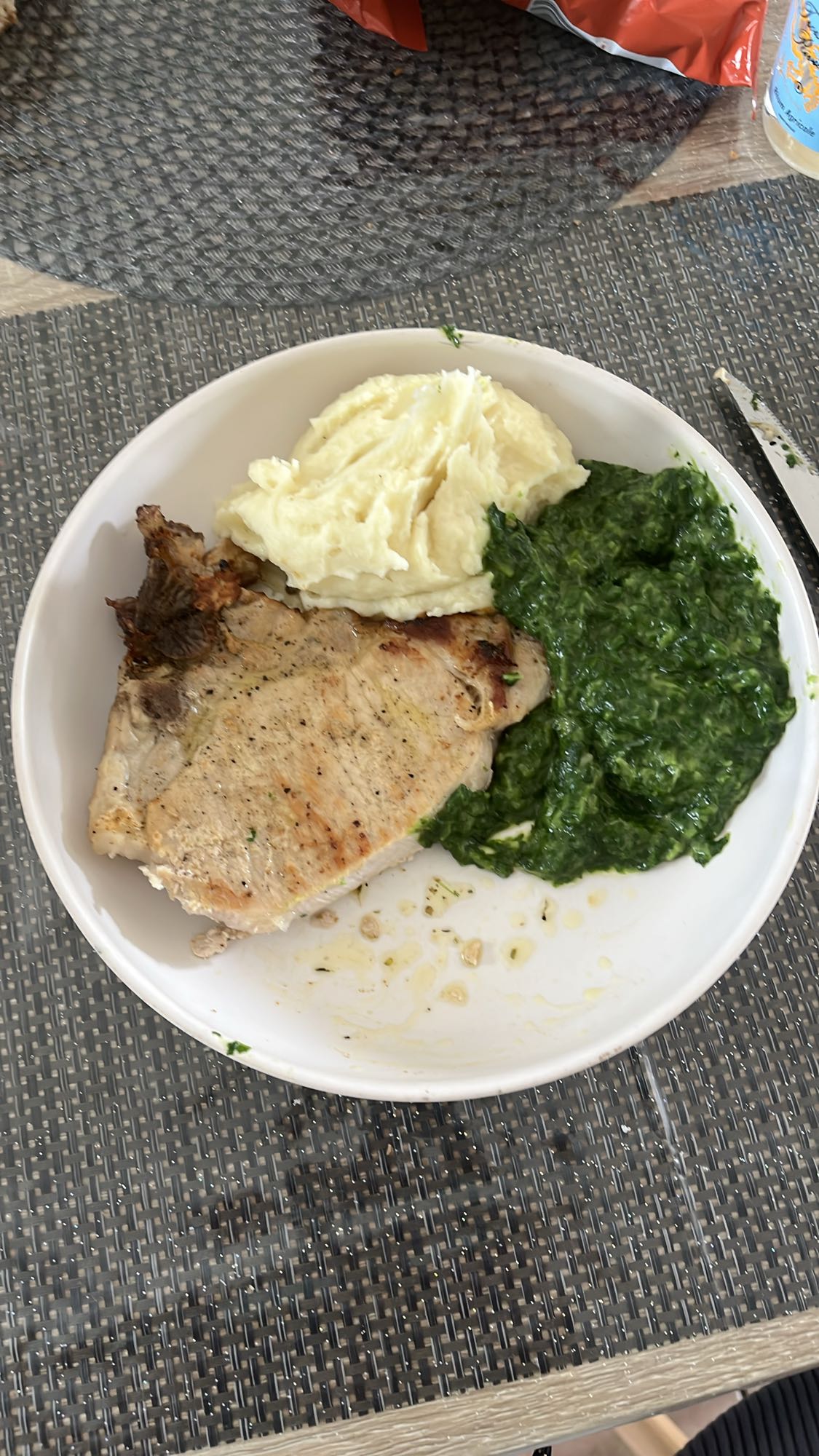 Porc purée épinards