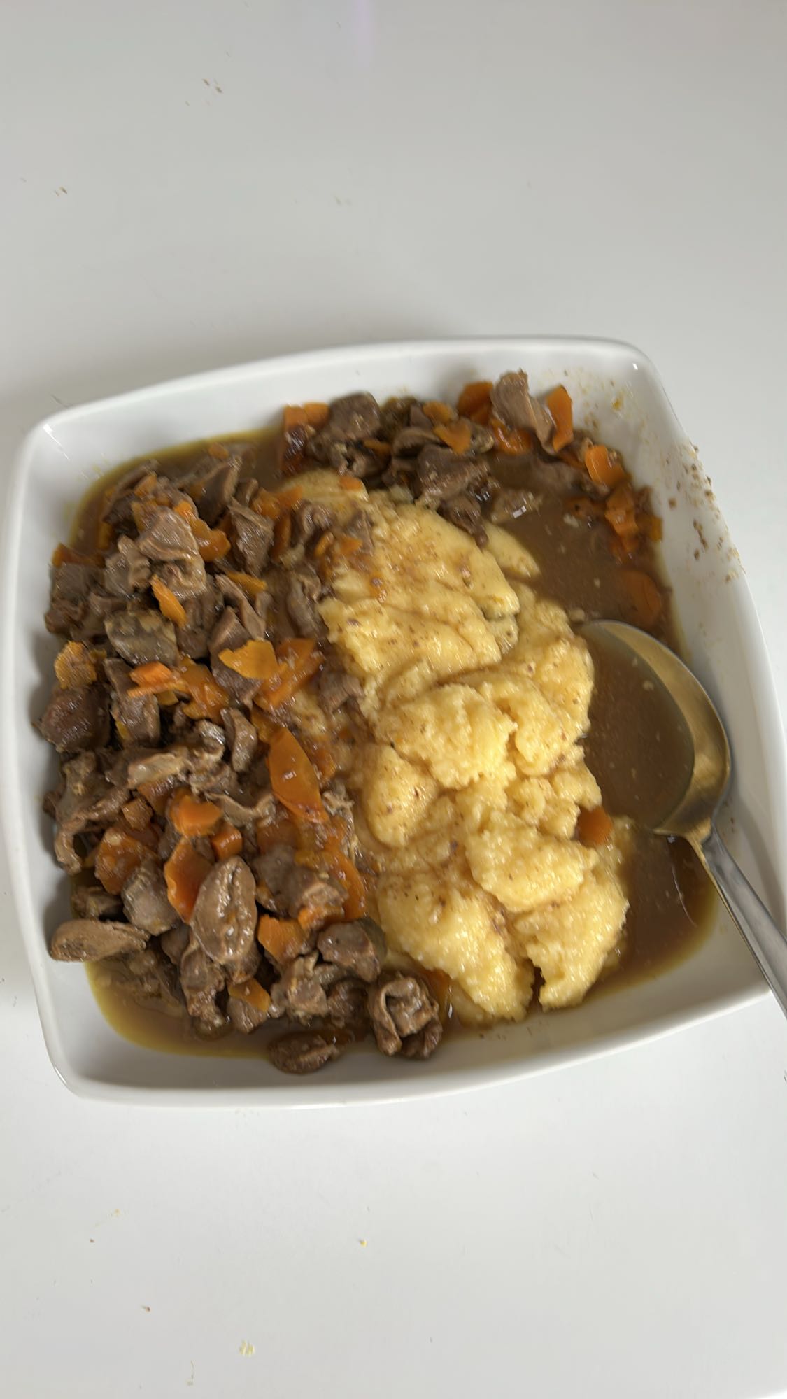 Polenta with chicken liver