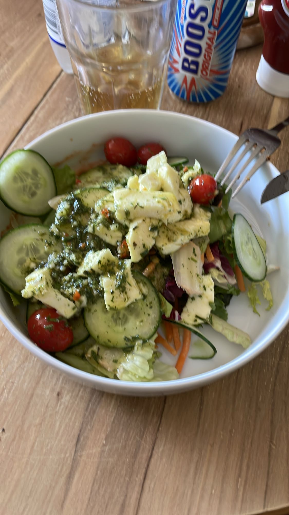 Groene salade met kaas