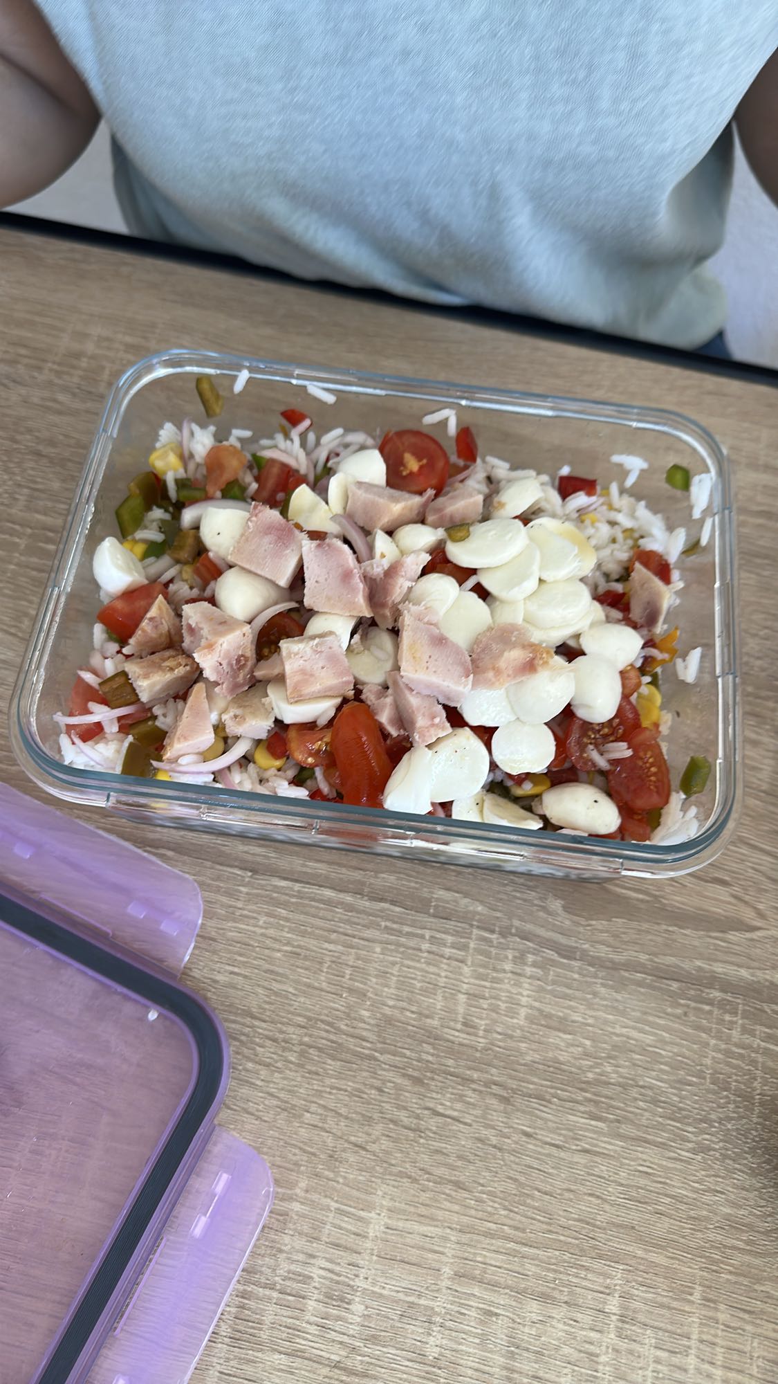 Salade riz jambon