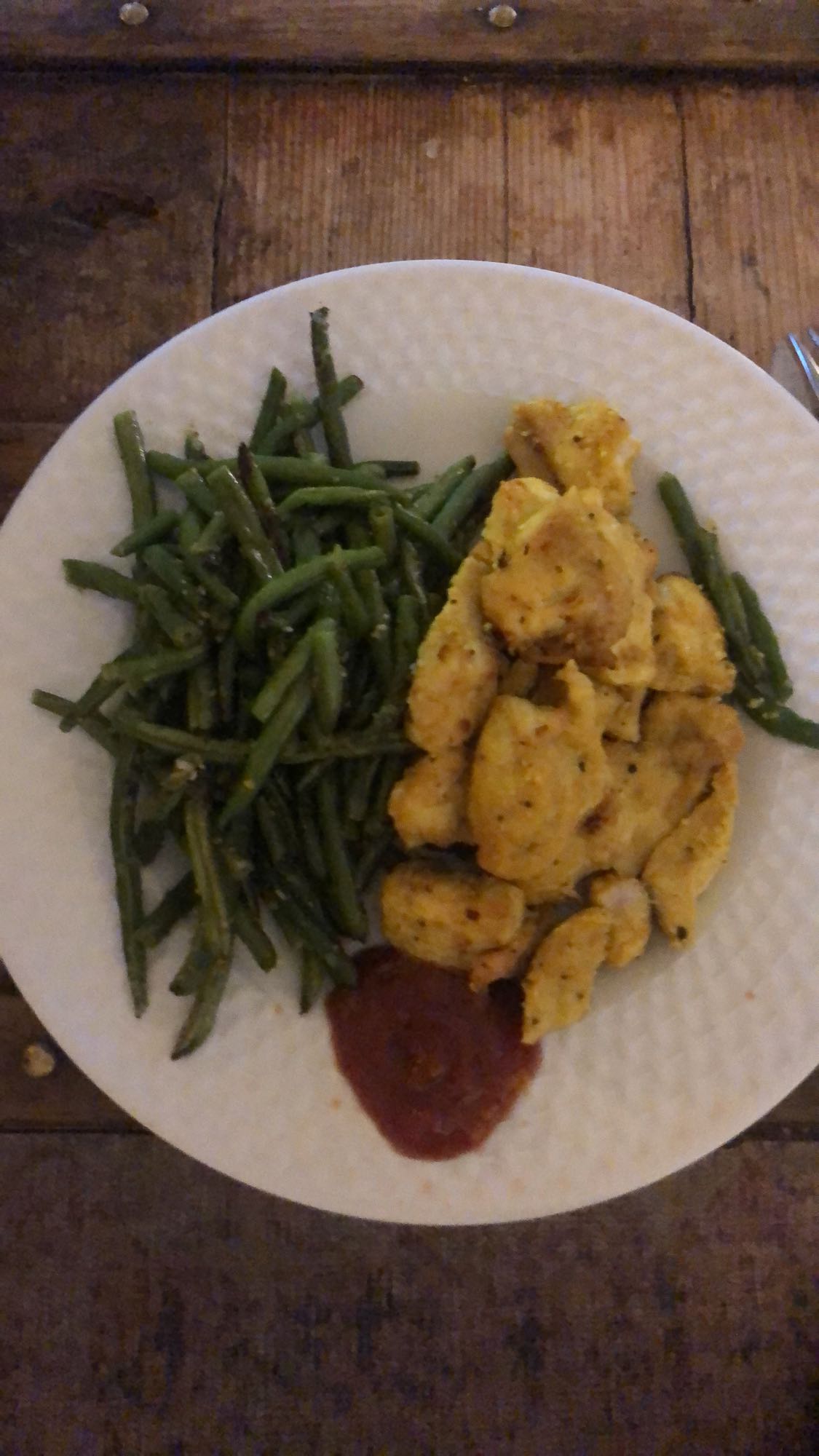 Poulet haricots verts sauce