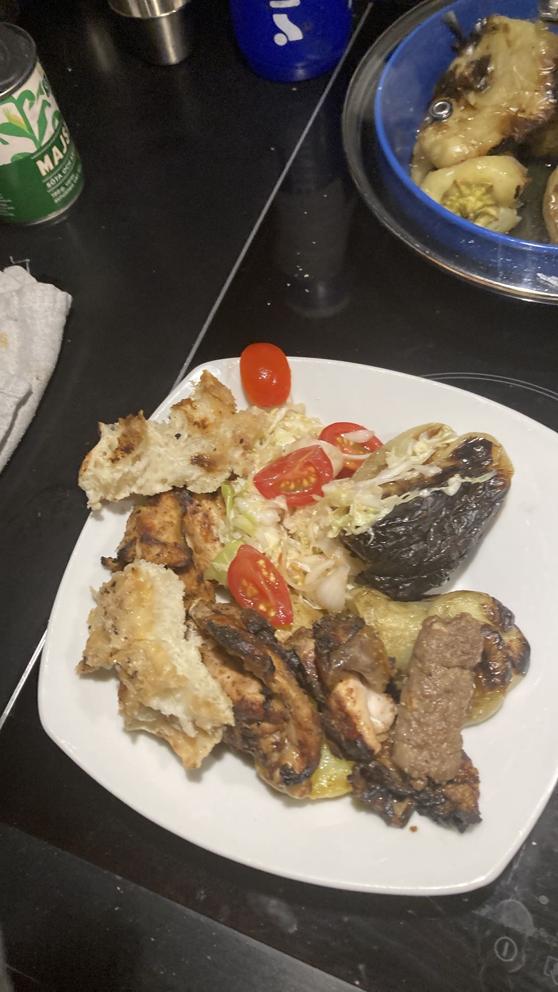 Grilltallrik med bröd