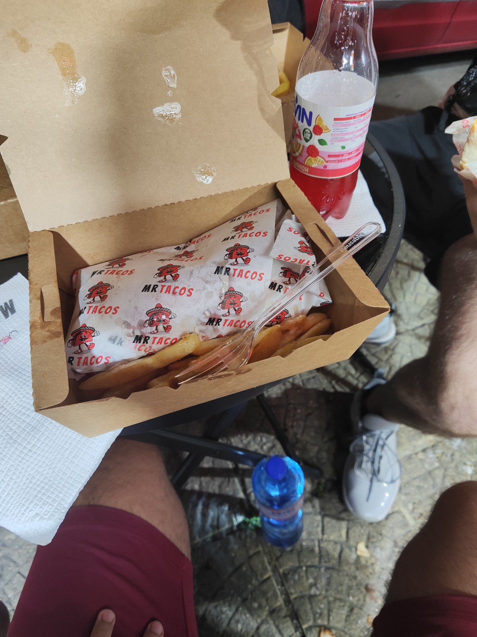 Taco wrap with fries