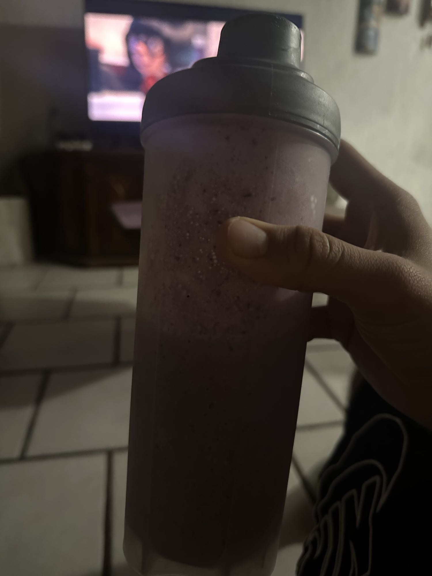batido de frutas y proteína
