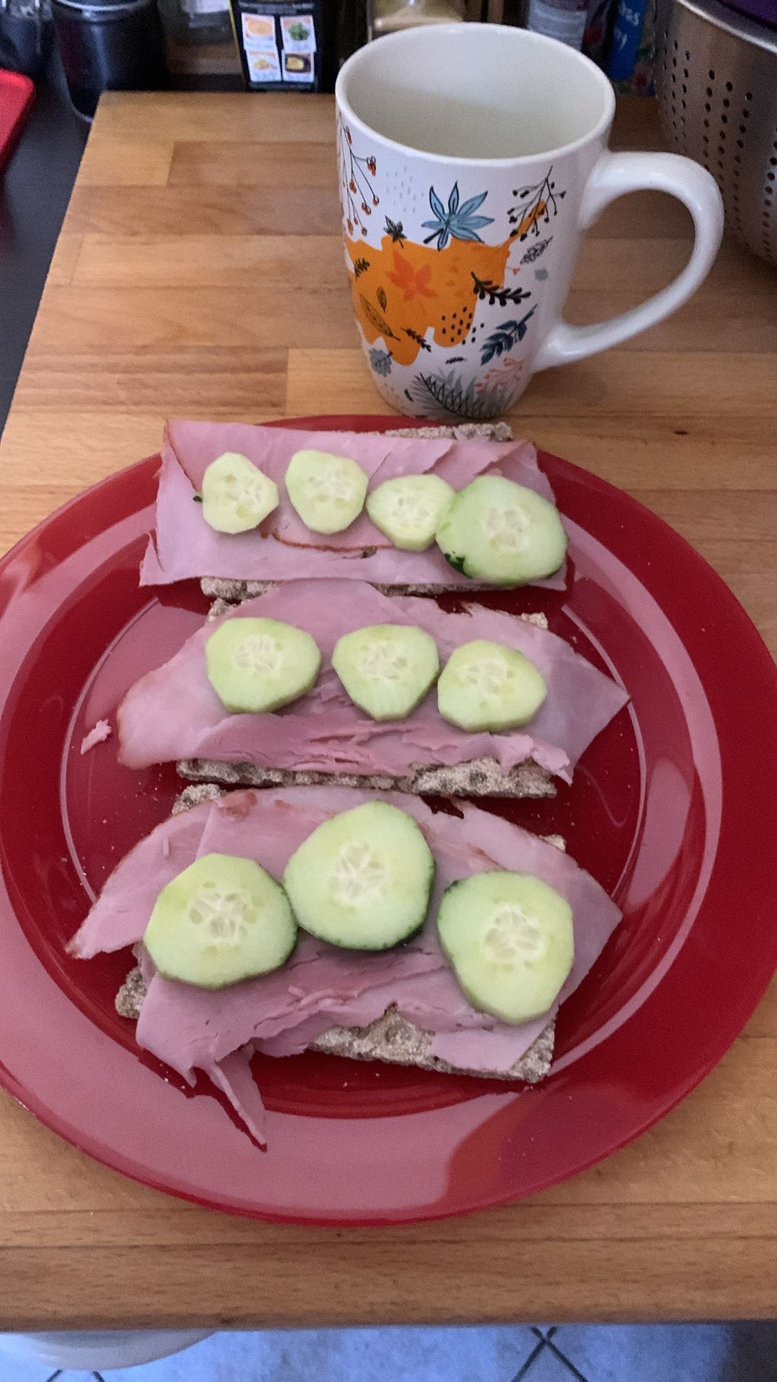 Tartines jambon concombre