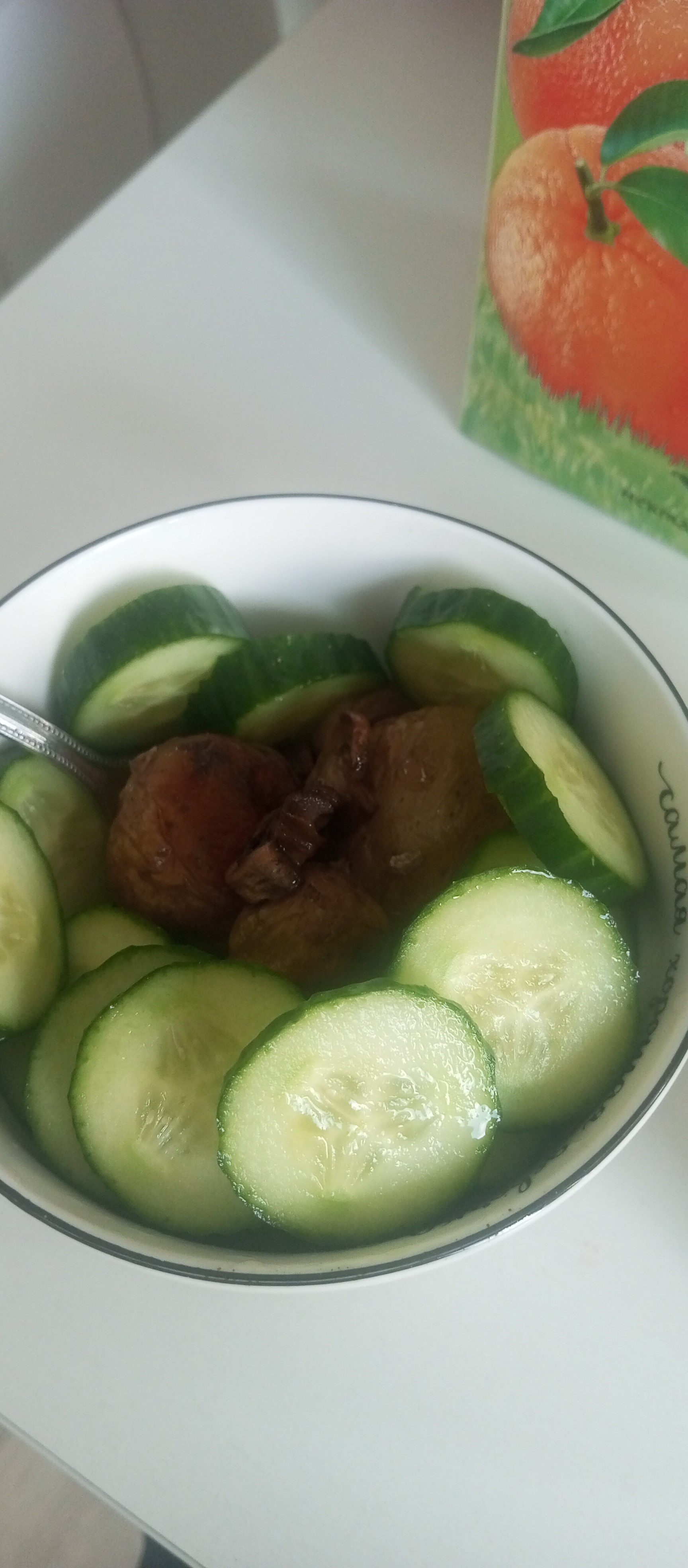 Chicken and cucumber bowl