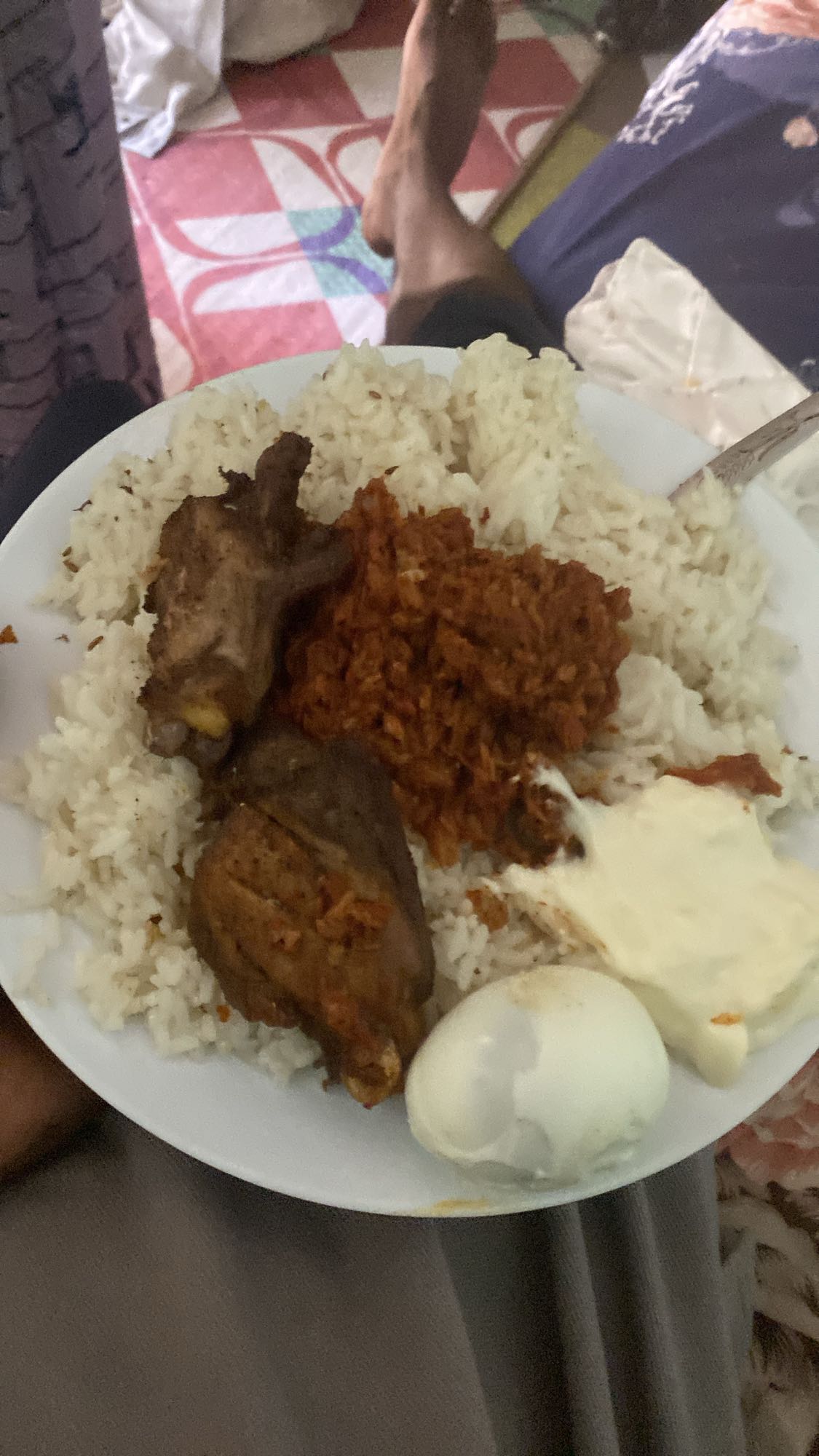 Rice with chicken and egg