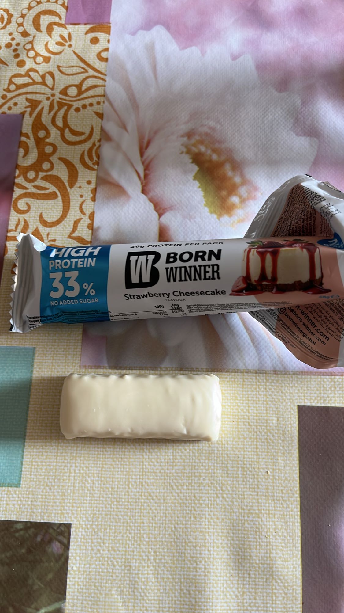 Baton proteic cheesecake