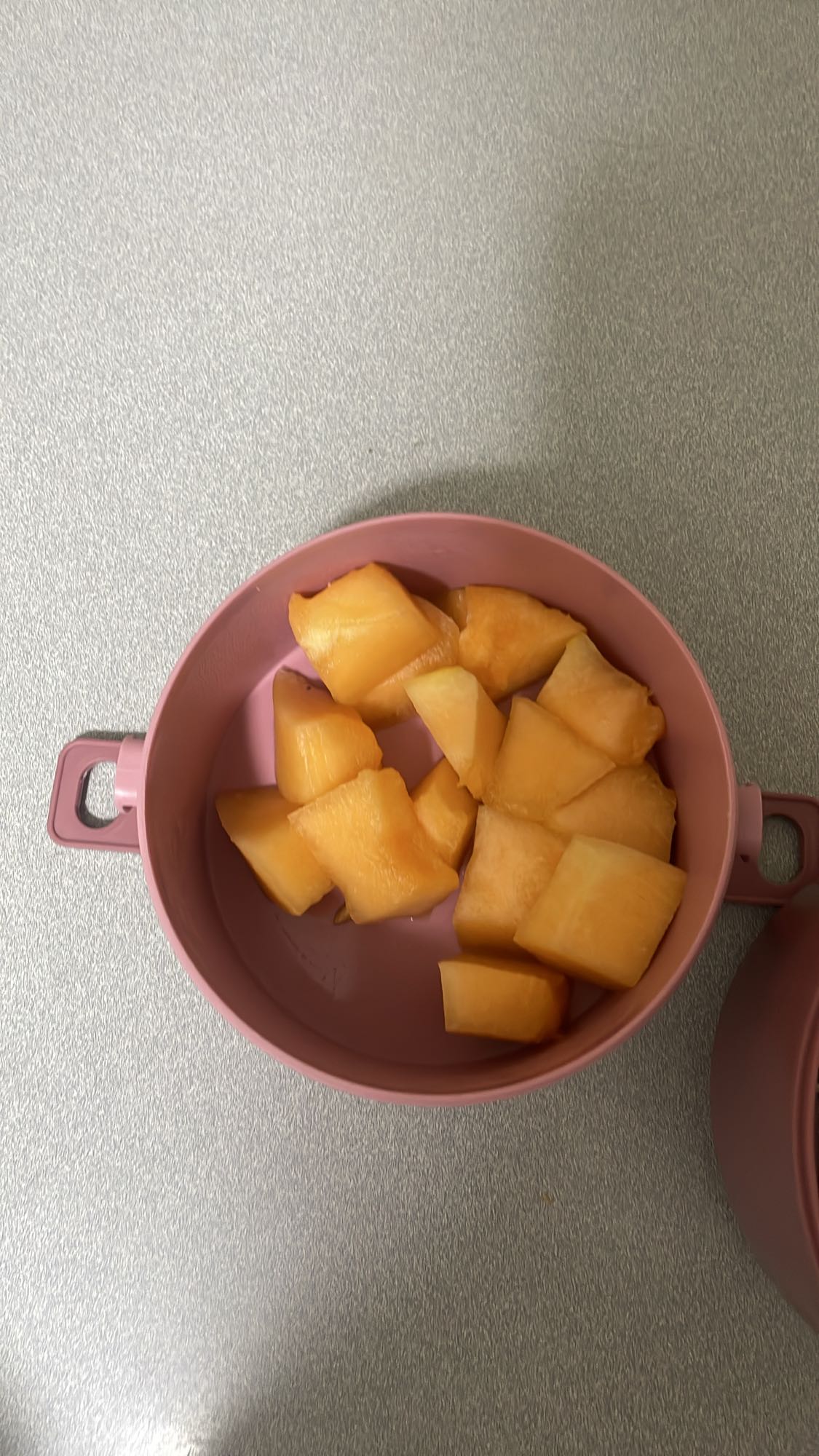 Cantaloupe cubes bowl