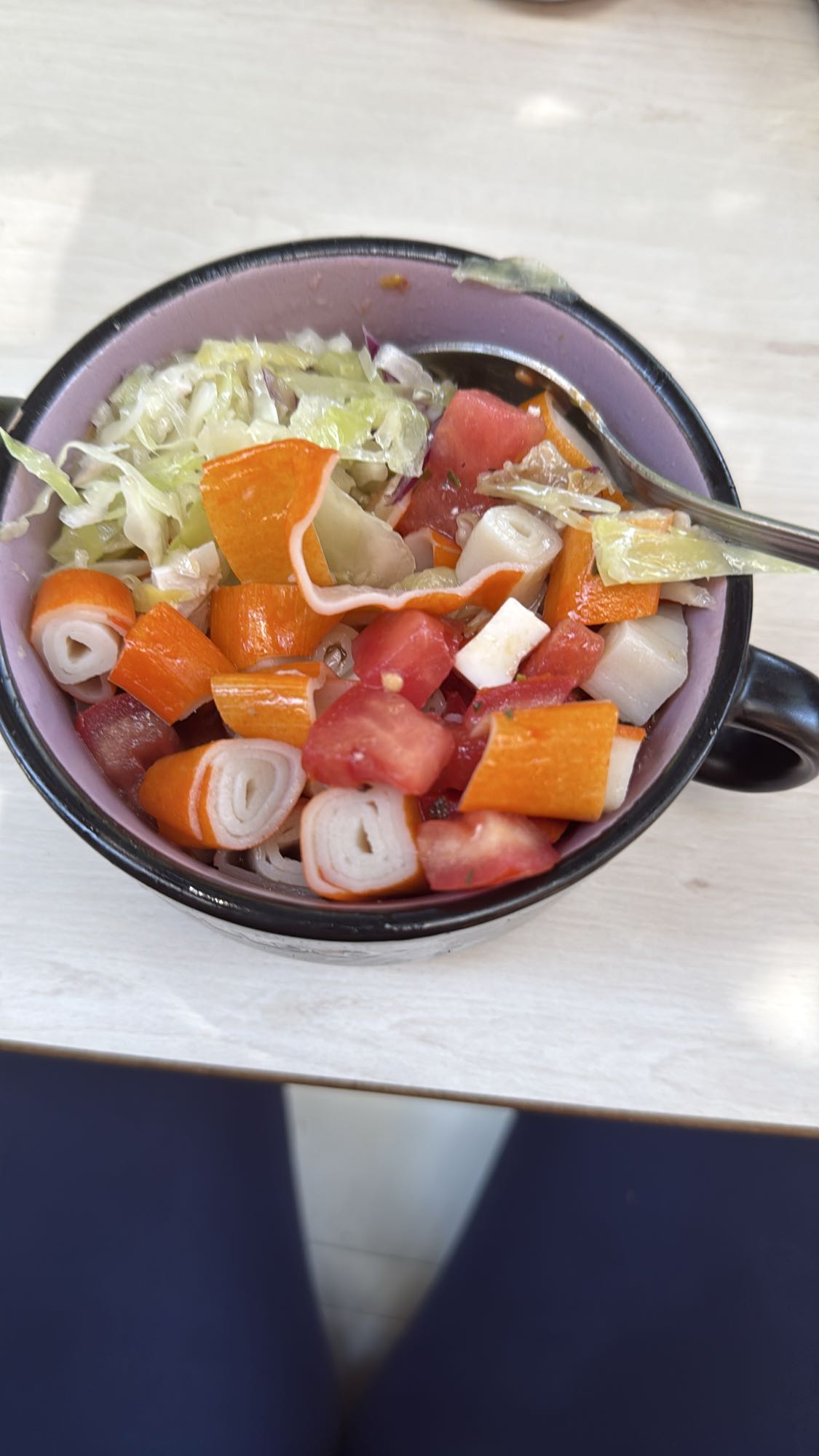 Ensalada de surimi y verduras