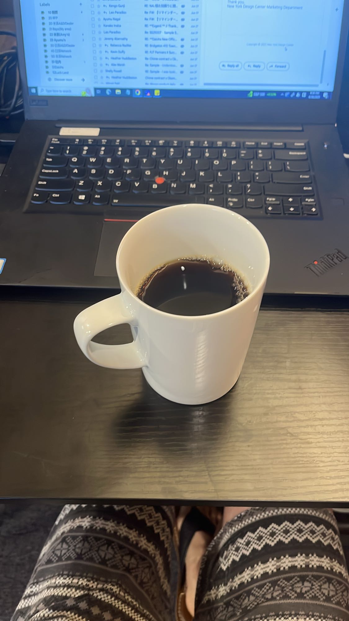 Black coffee mug