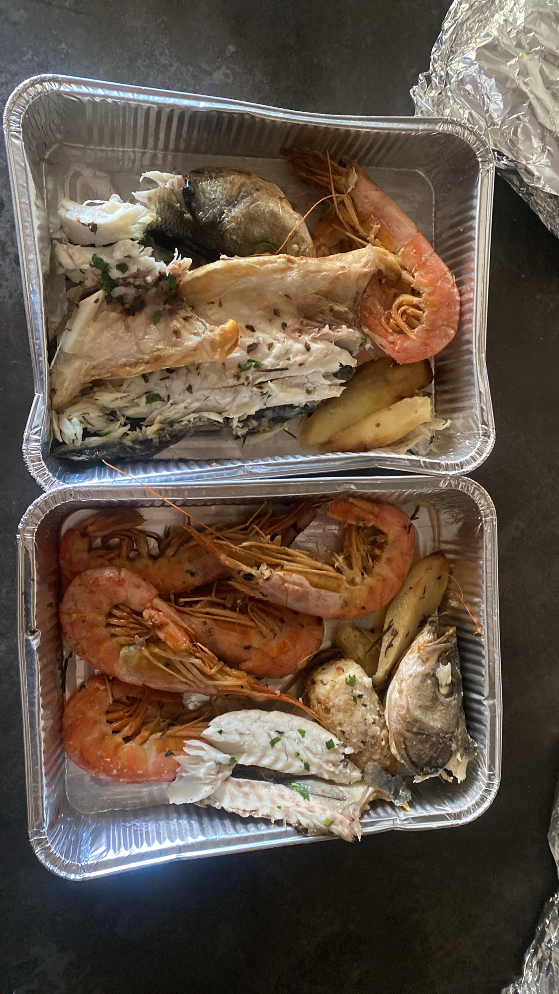 Balık ve karides tabağı