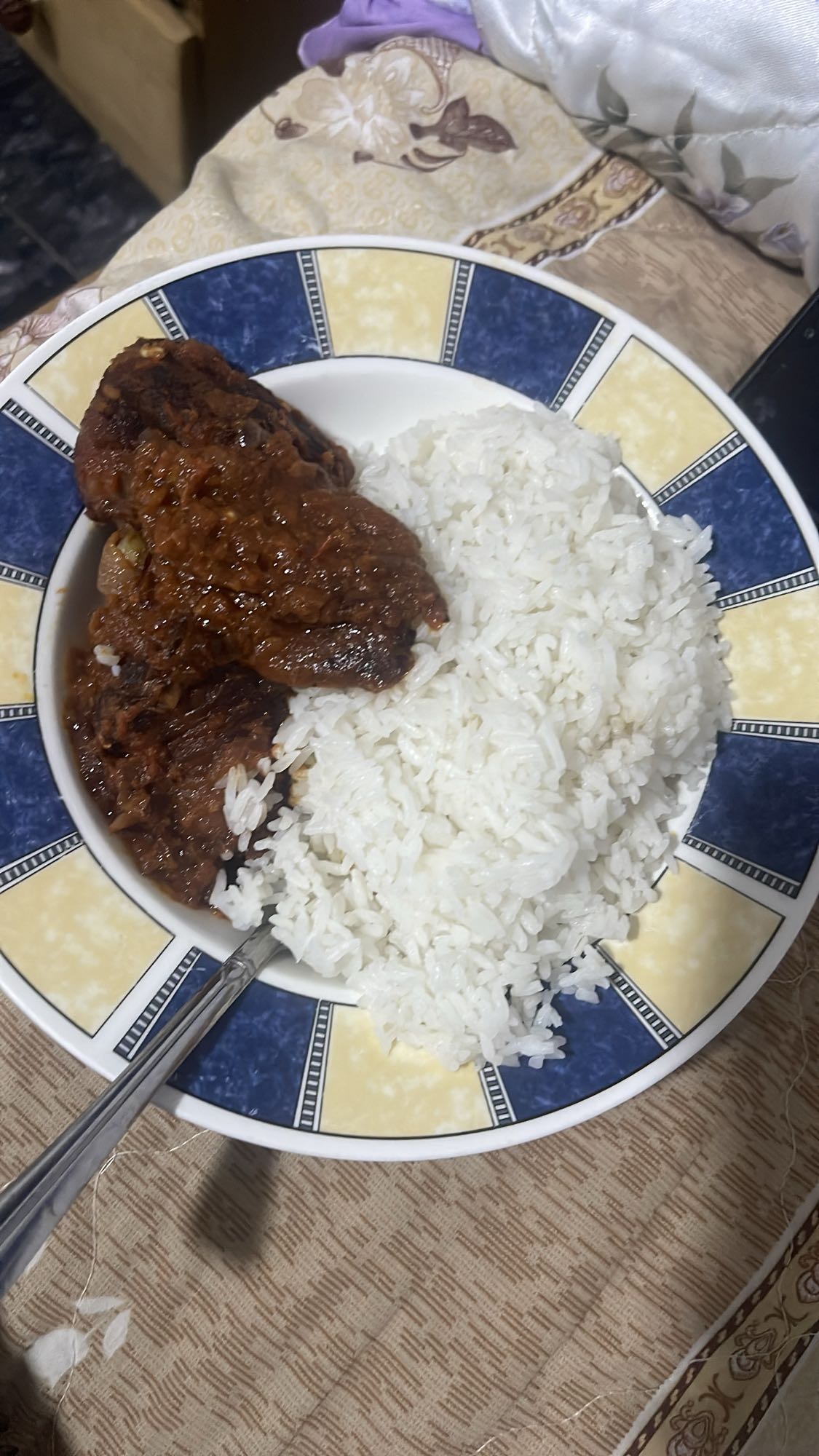 Rice with beef stew