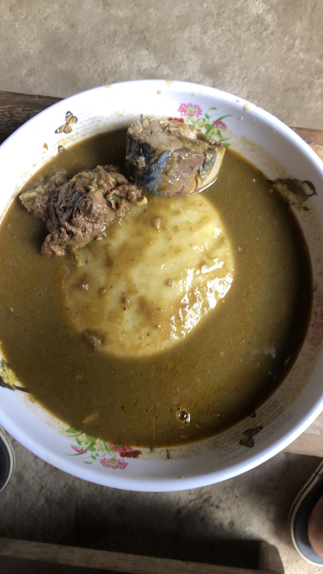 Fufu with palm nut soup
