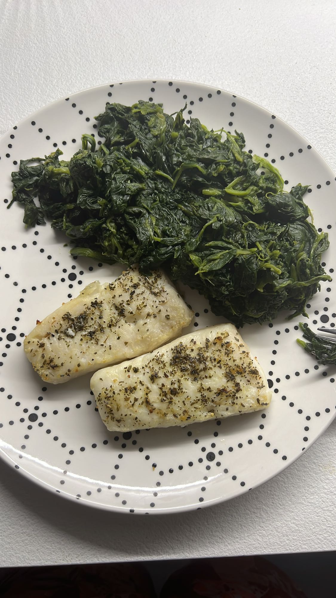 Grilled Fish with Spinach