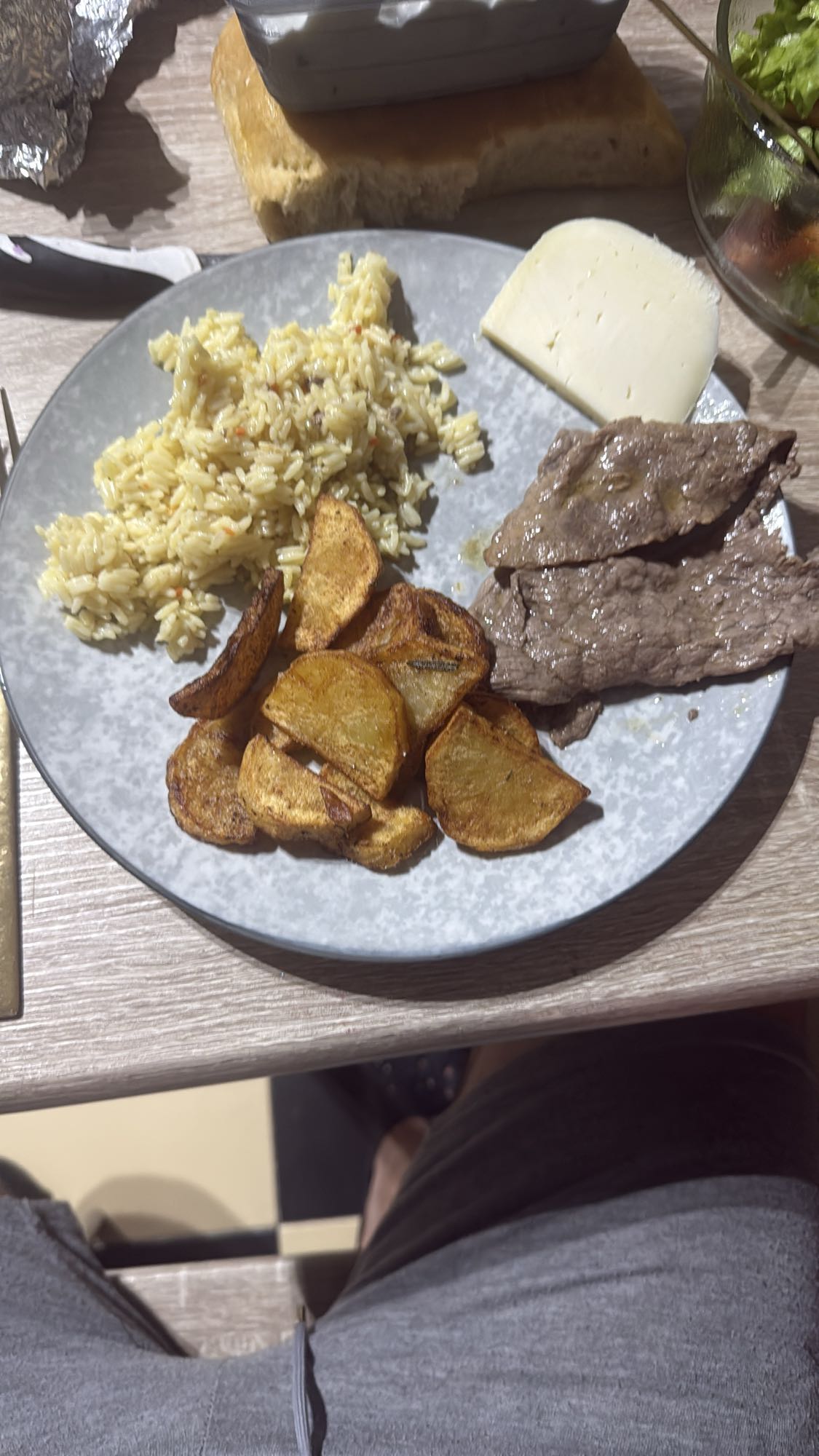 Beef, rice & potatoes