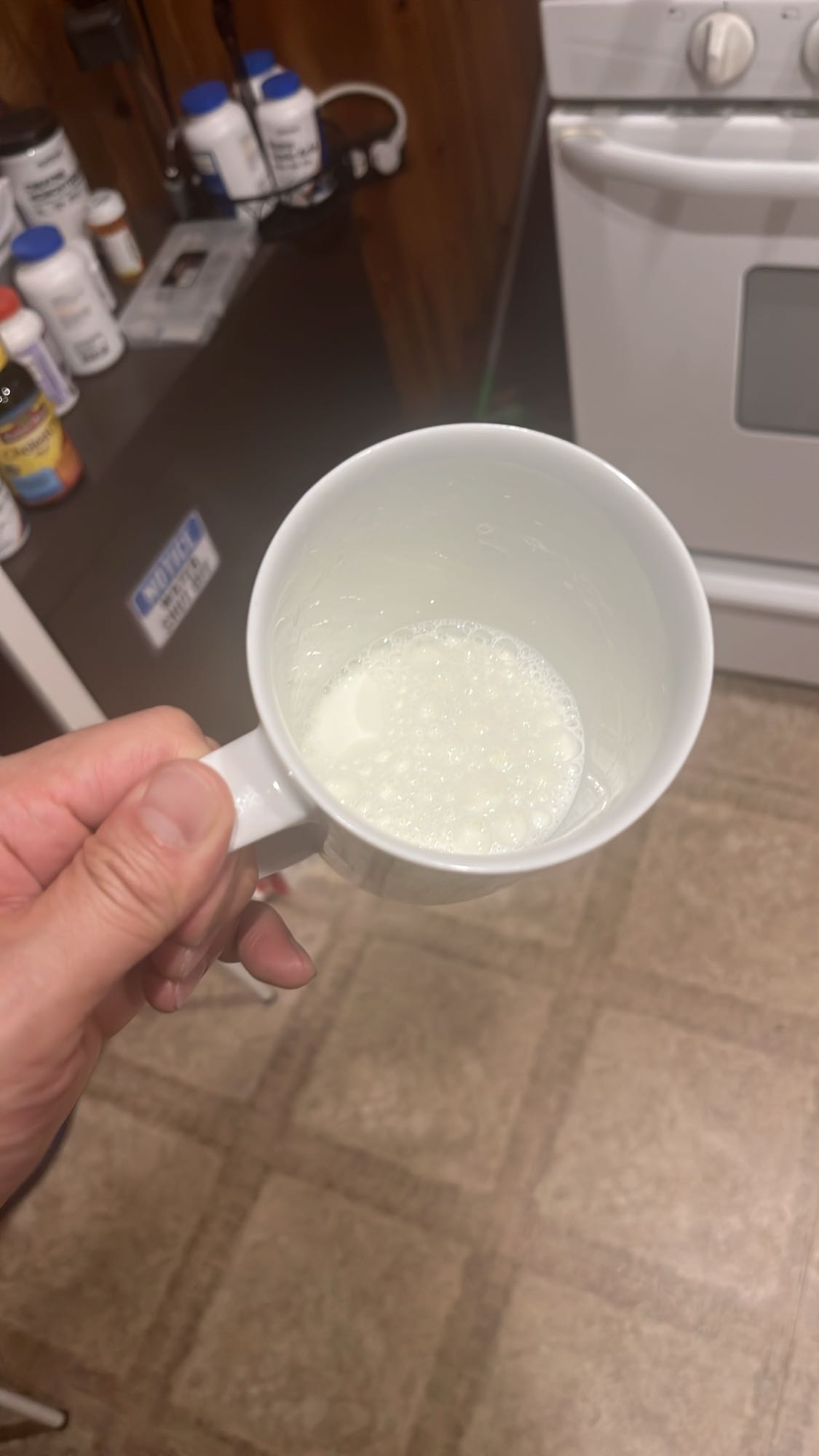 Small cup of milk