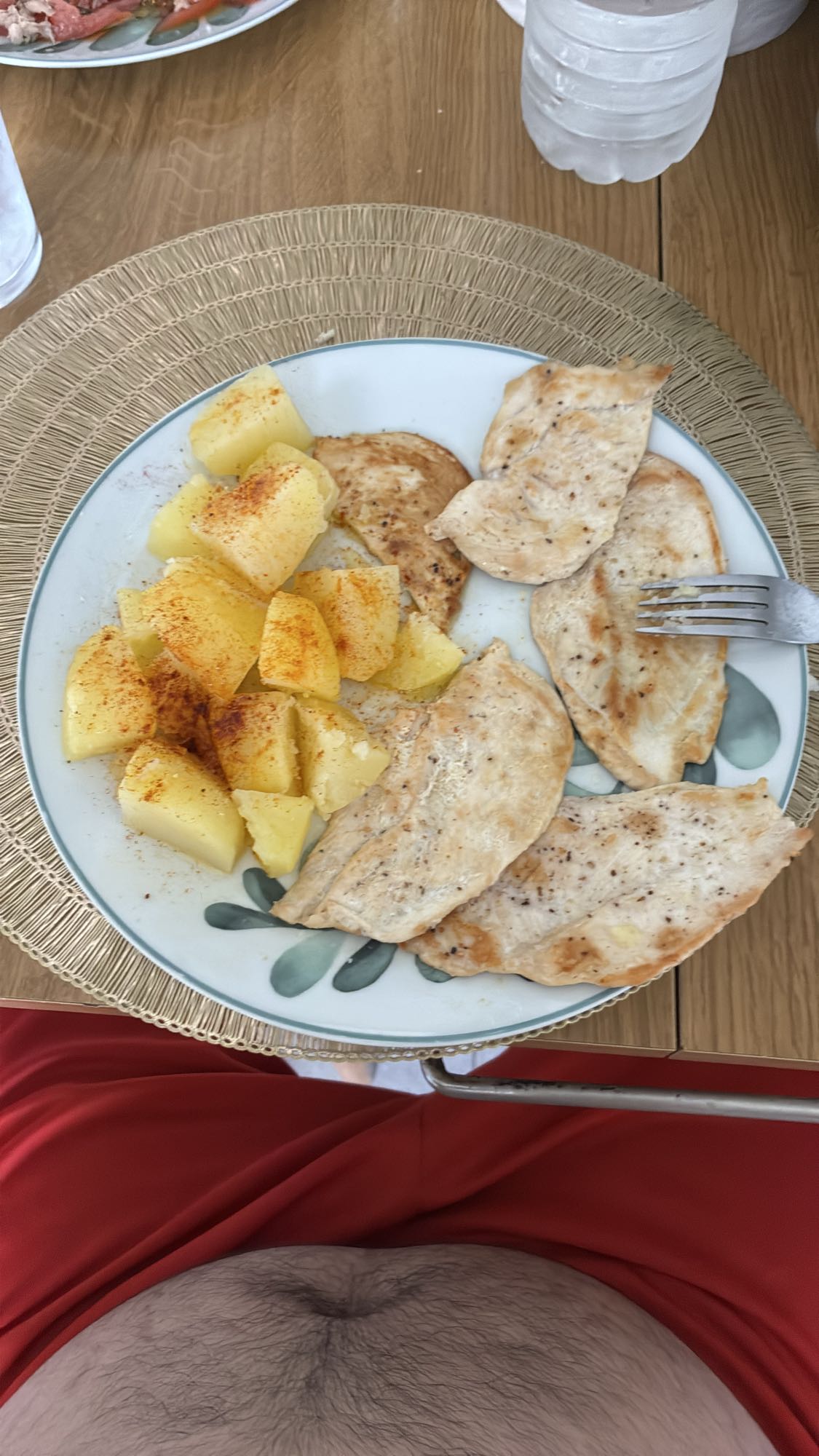 Pollo a la plancha y papas