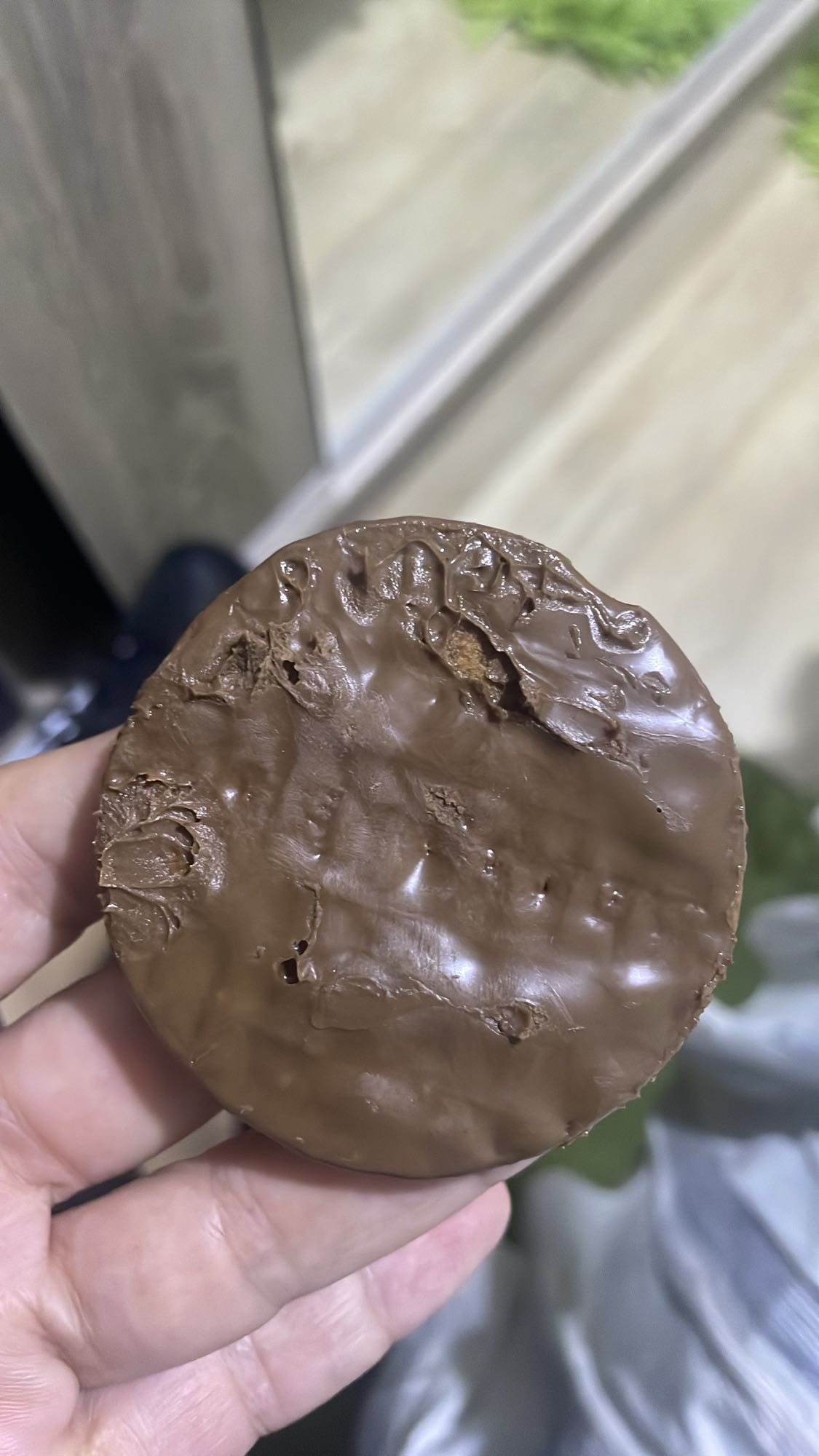 Chocolate coated biscuit