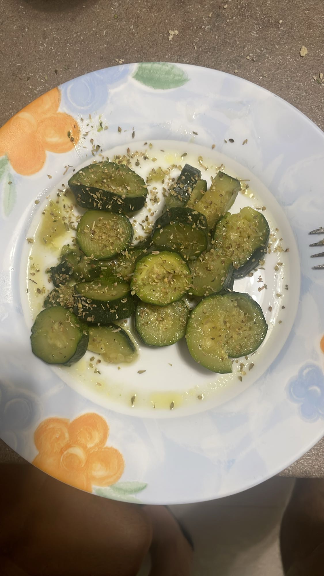 Zucchini with olive oil