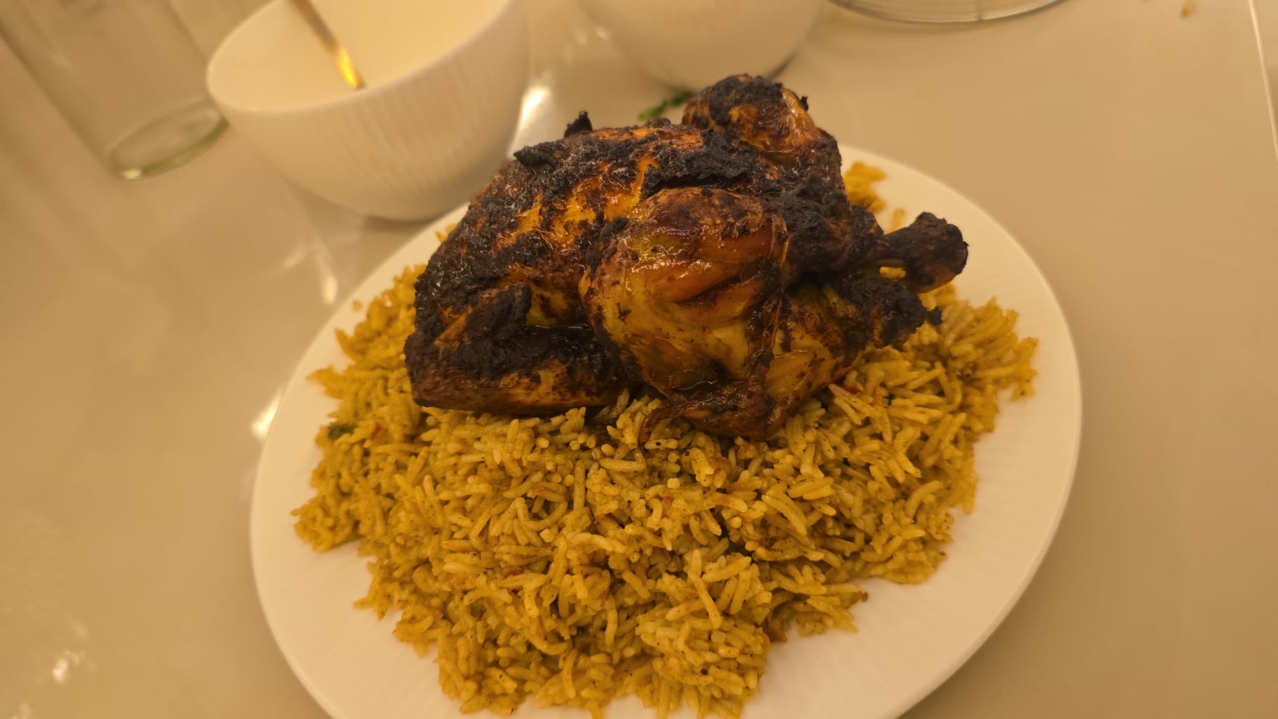 دجاج مشوي مع أرز