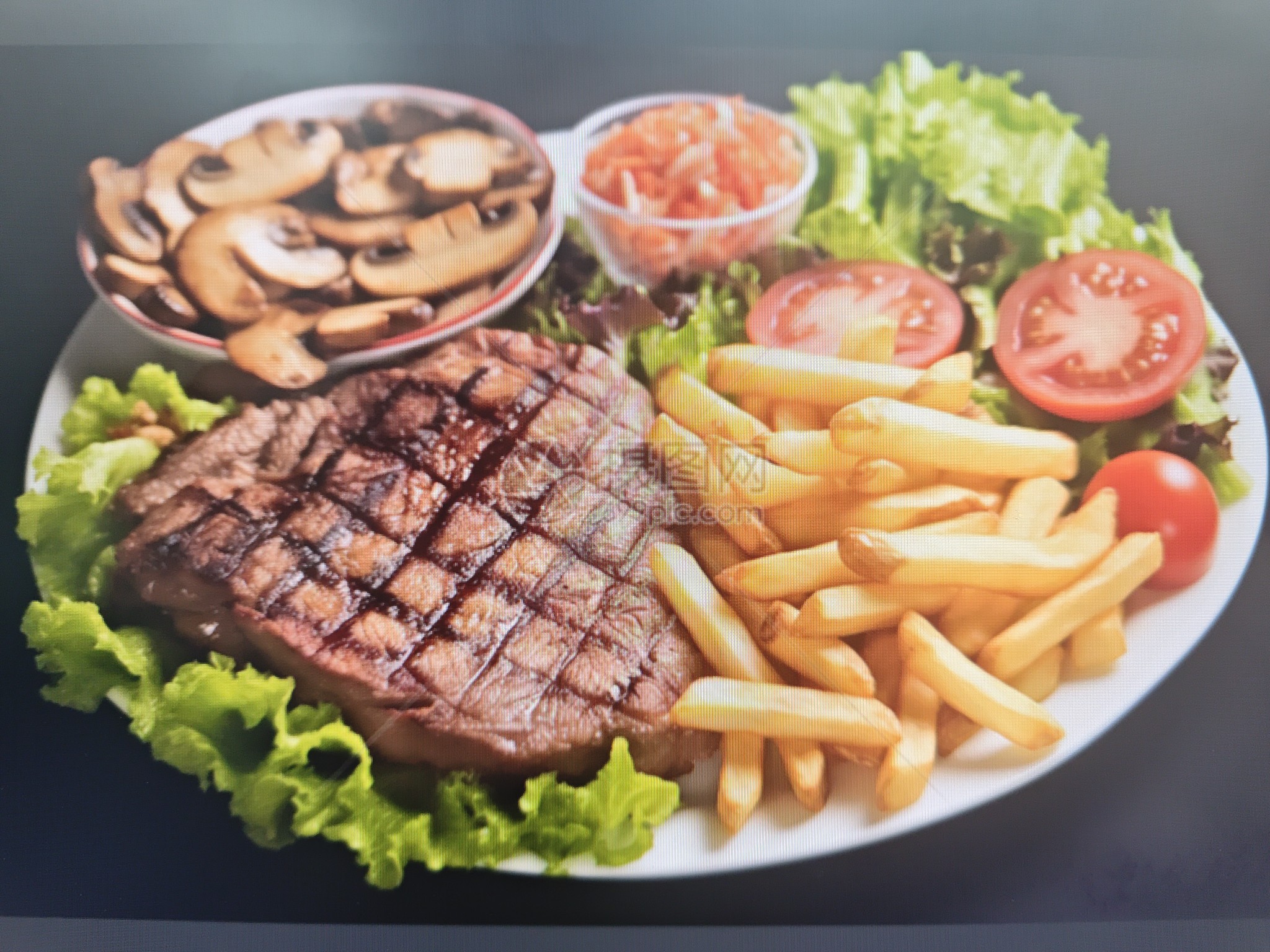 Steak with Fries & Veggies