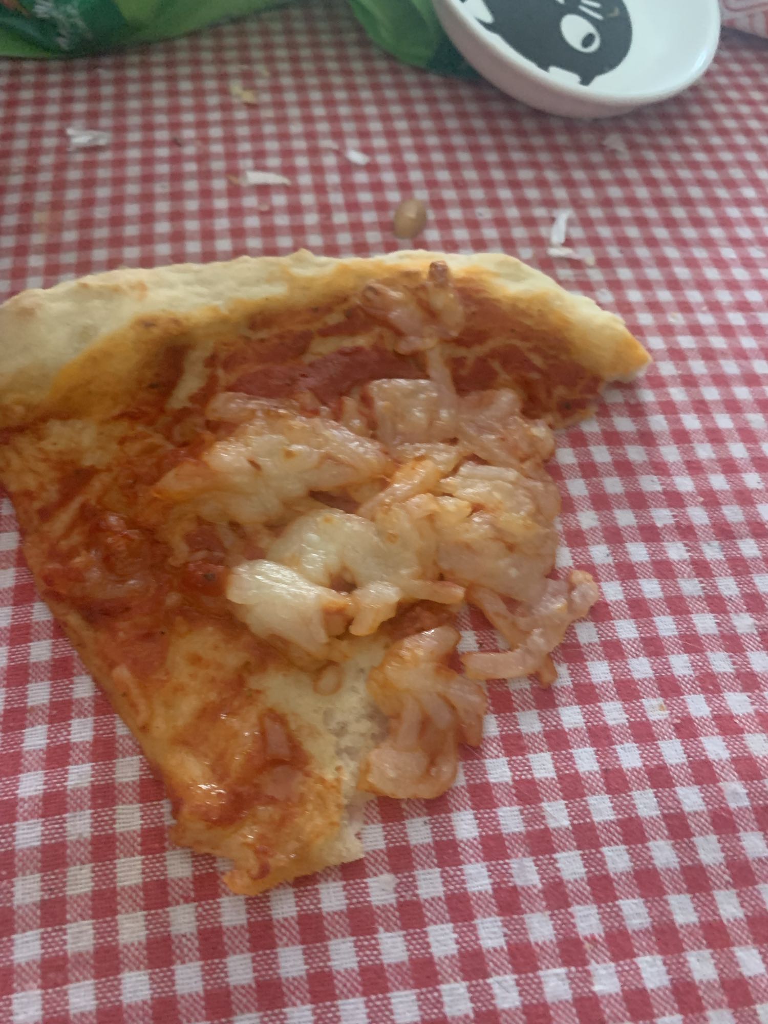 Pizza slice with bacon