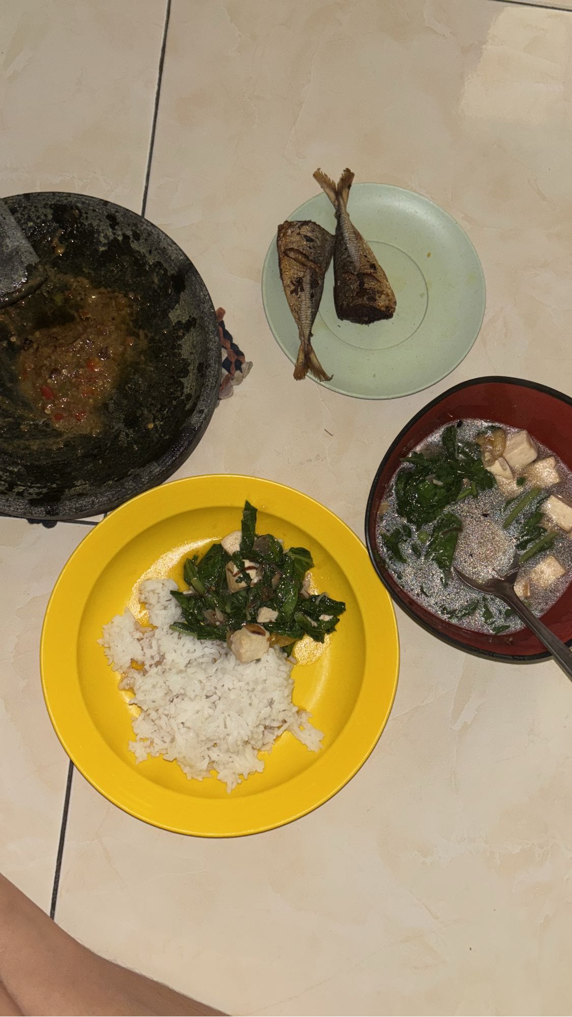Nasi, ikan, tahu & sayur