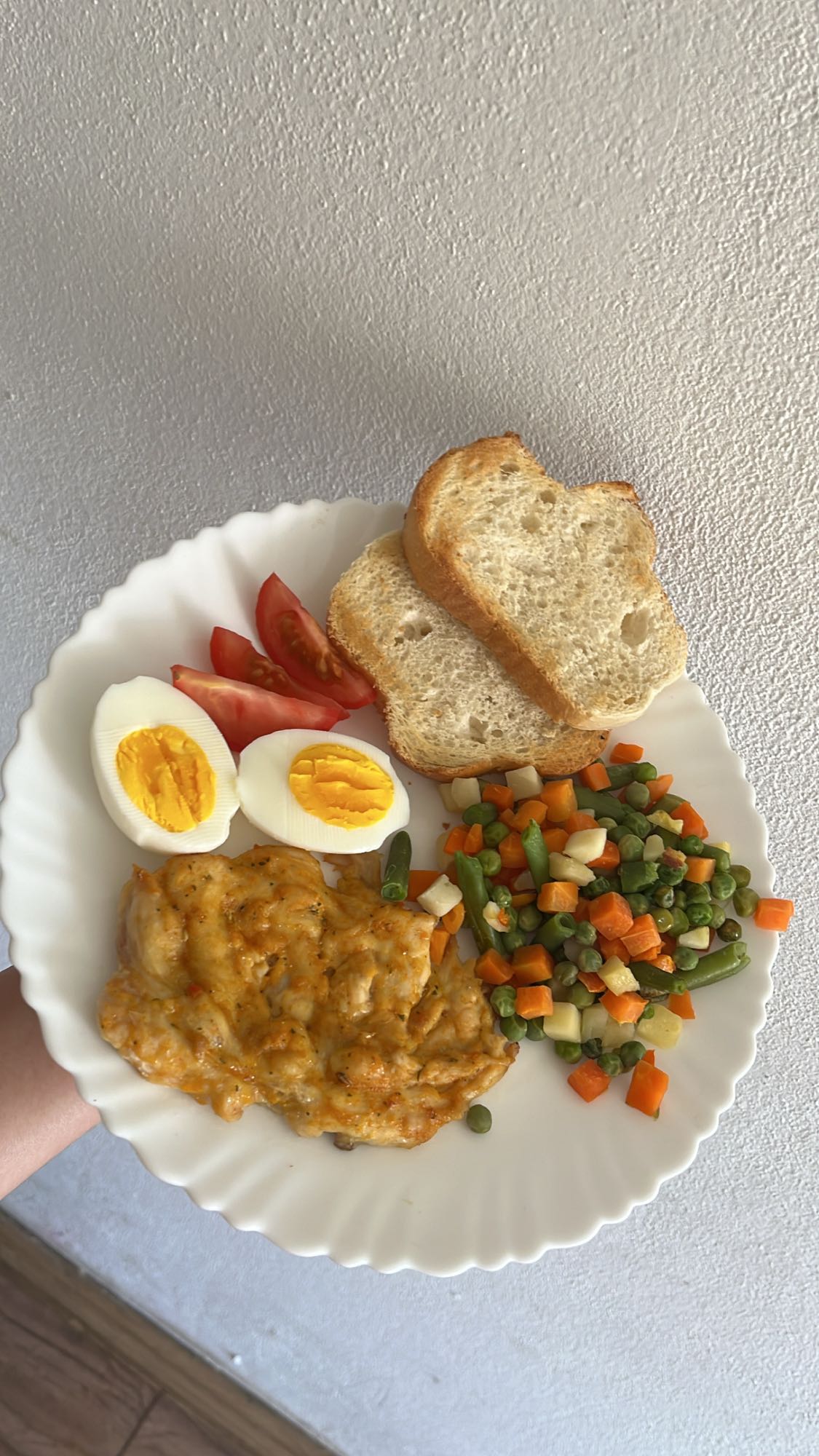 Pui cu legume și ou